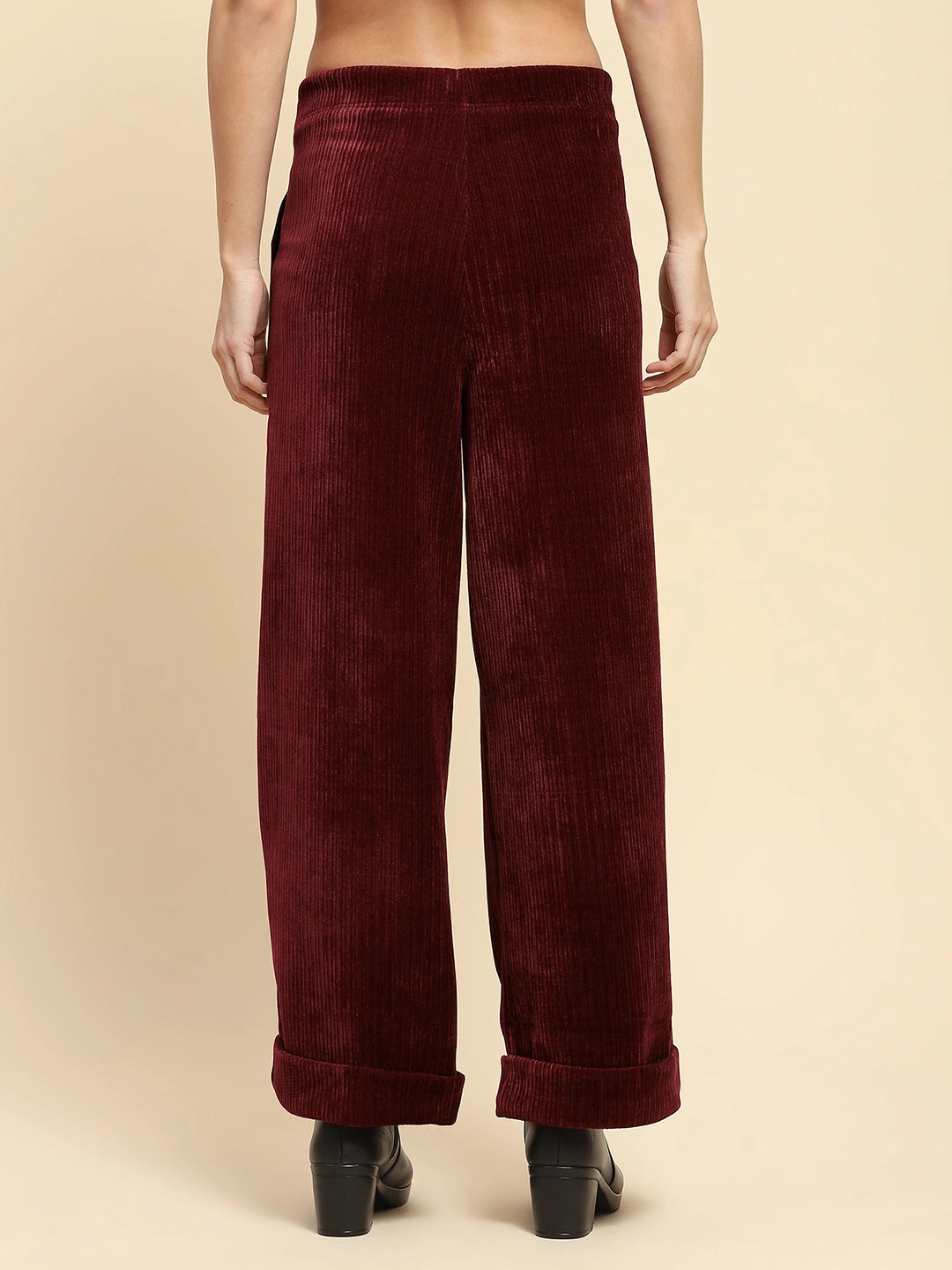 Wine Solid Loose Fit Lower - Global Republic