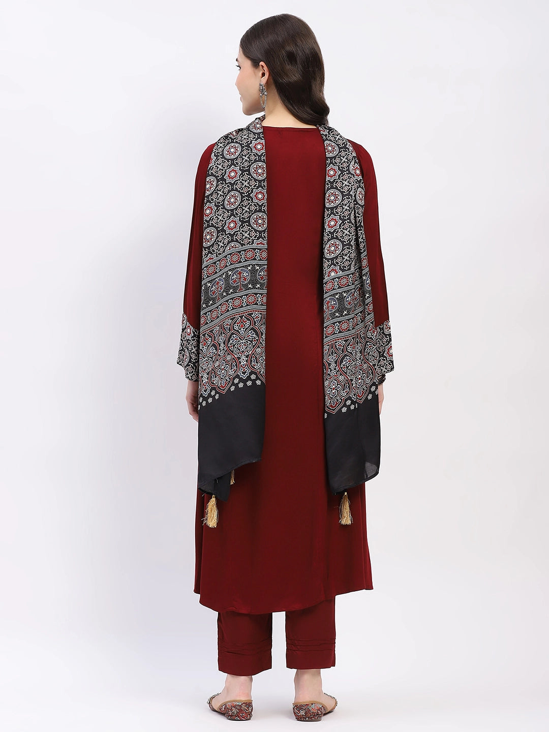 Maroon Modal Kurta Set - Global Republic
