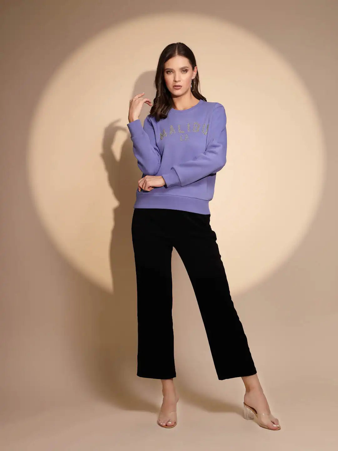 Blue Solid Hosiery Sweatshirt - Global Republic