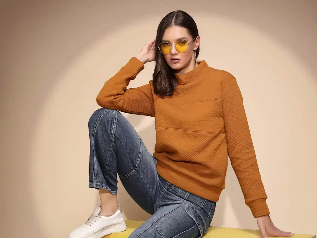 Yellow Full Sleeve Hosiery Sweatshirt - Global Republic