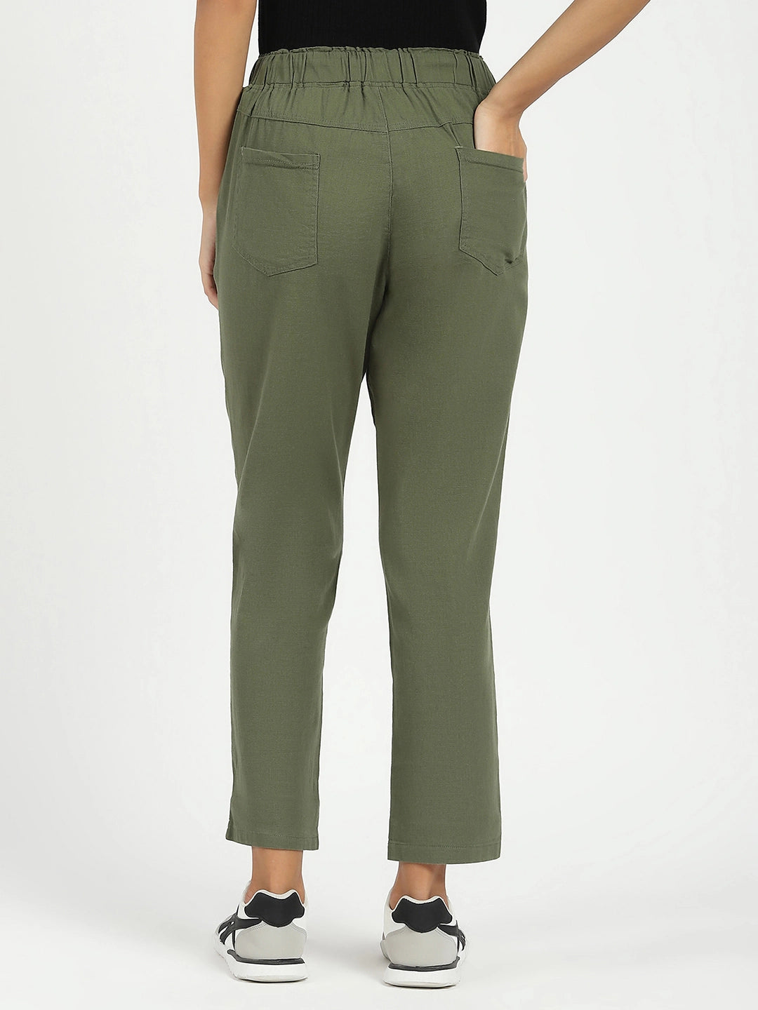 Olive Regular Fit Cotton Lower - Global Republic