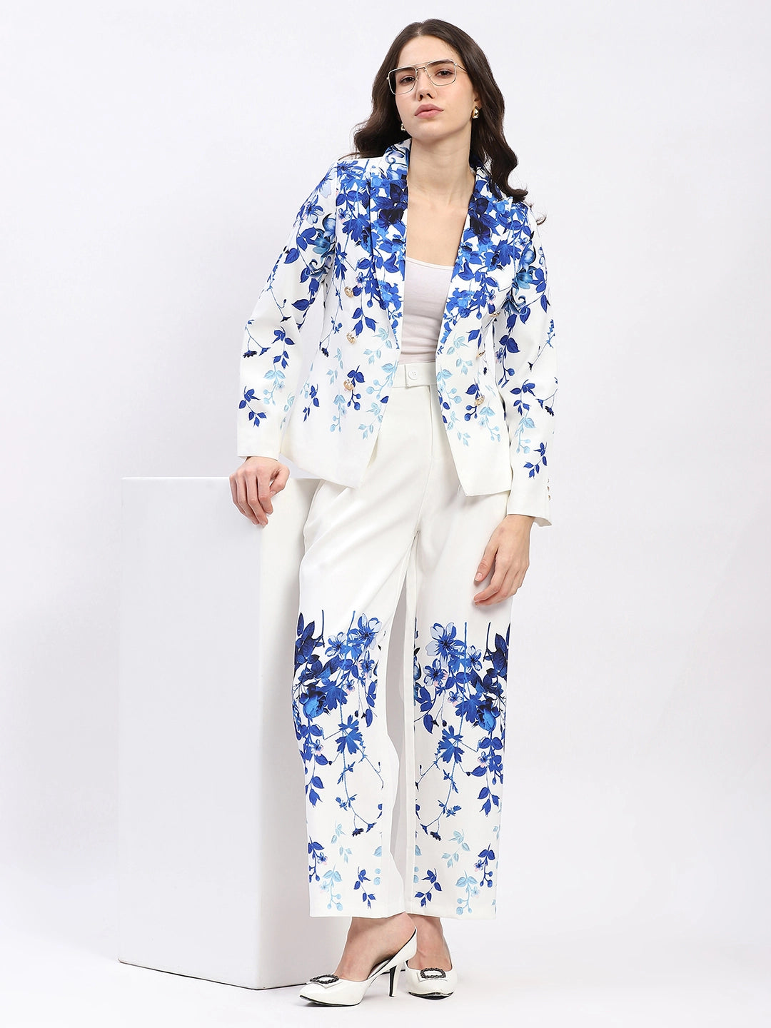 Floral Placement Print Coat - Global Republic