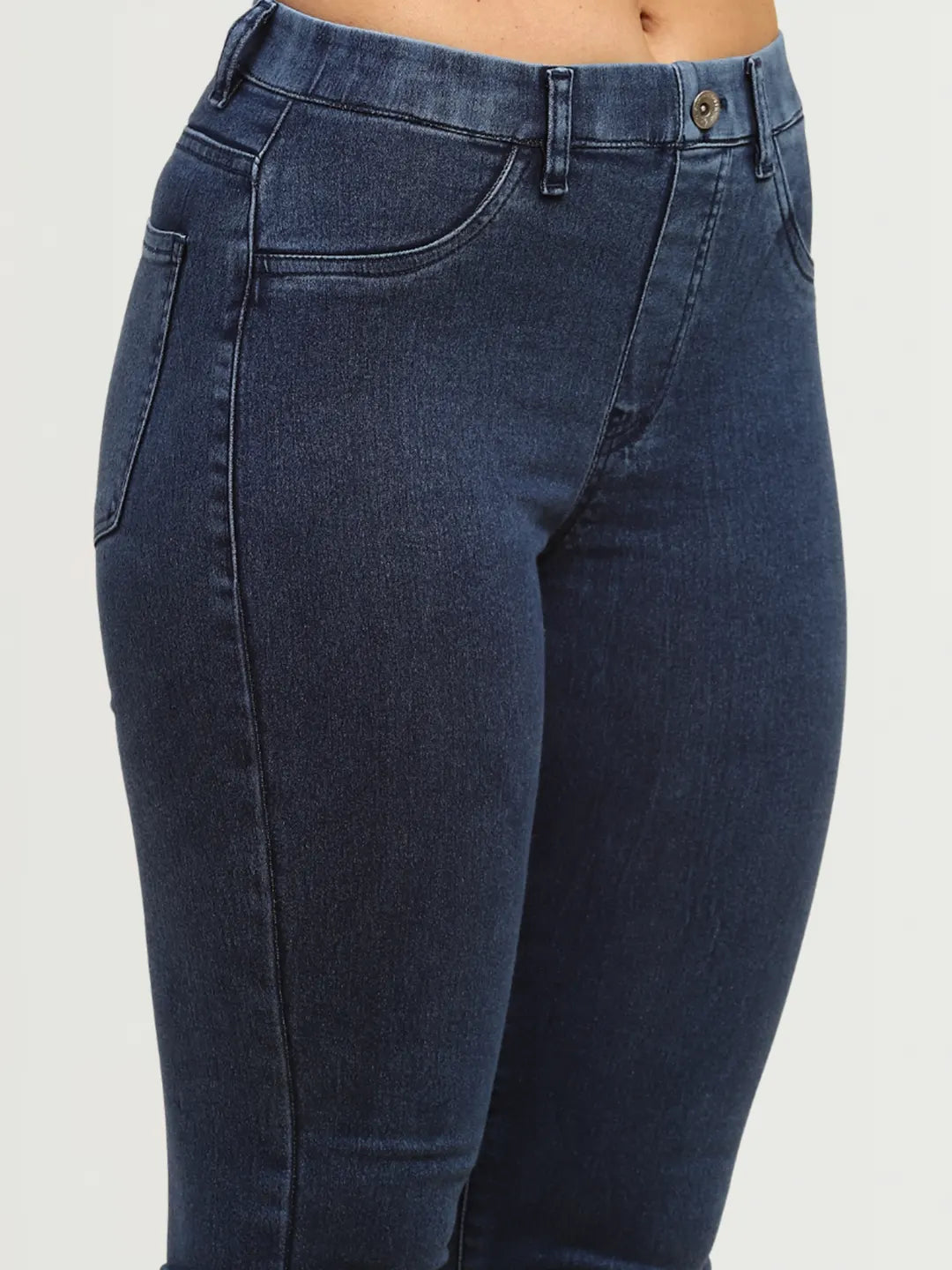 Dark Blue Cotton Blend Bootcut Jegging - Global Republic