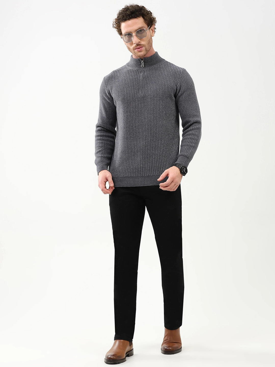 Woven Pattern Winter Pullover - Global Republic