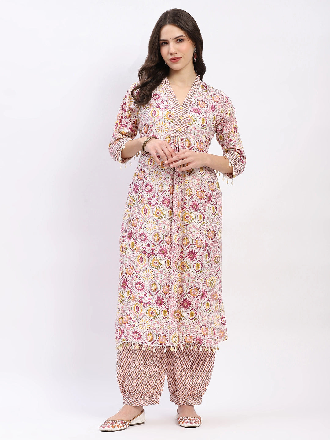 Cotton Floral Kurta Set - Global Republic