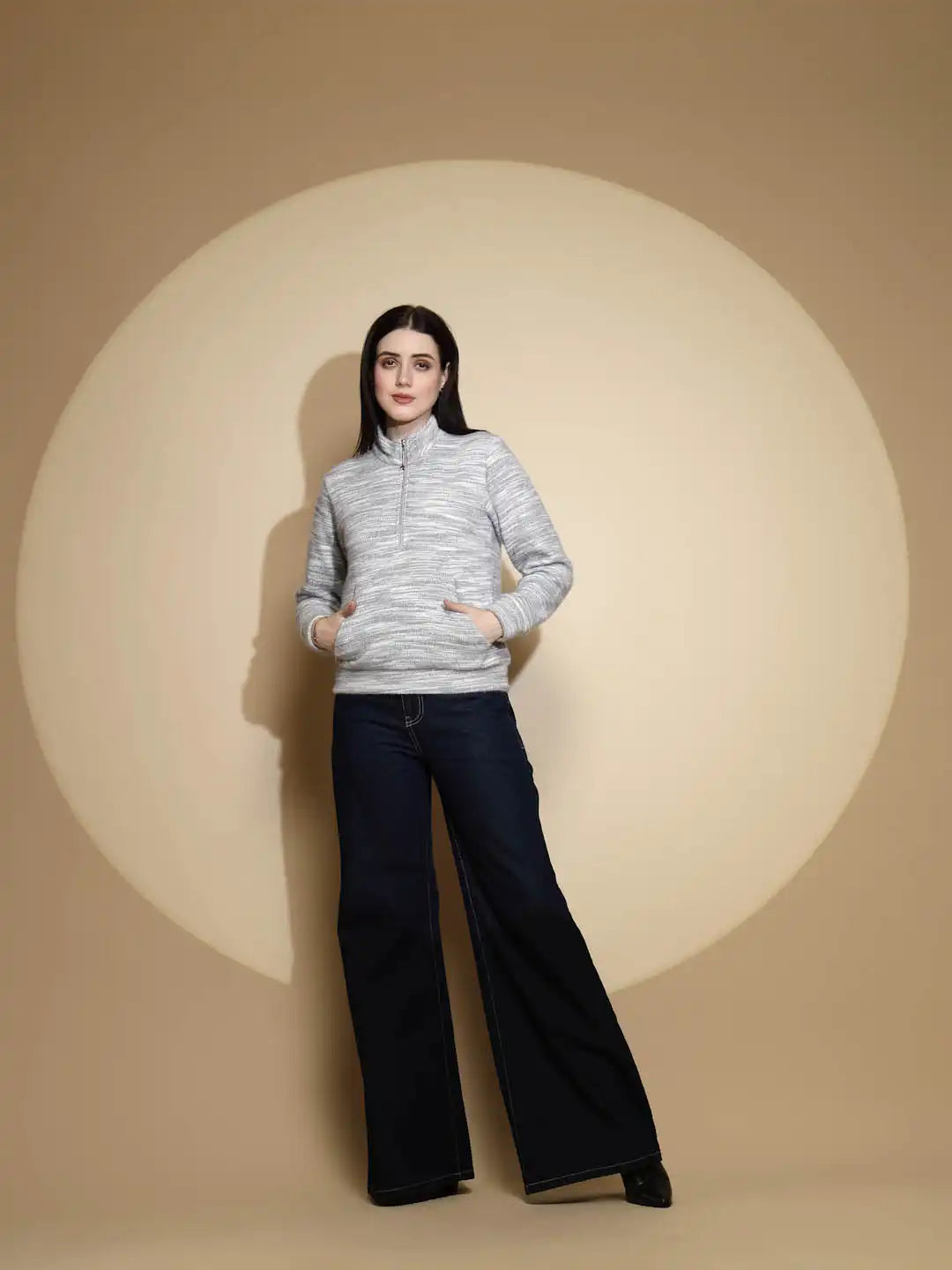 Grey Abstract Acrylic Sweatshirt - Global Republic