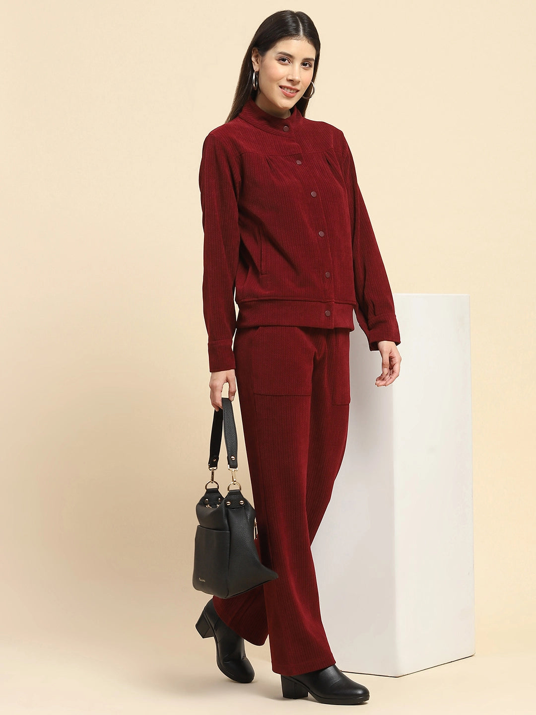 Burgundy Co-Ord Set - Global Republic
