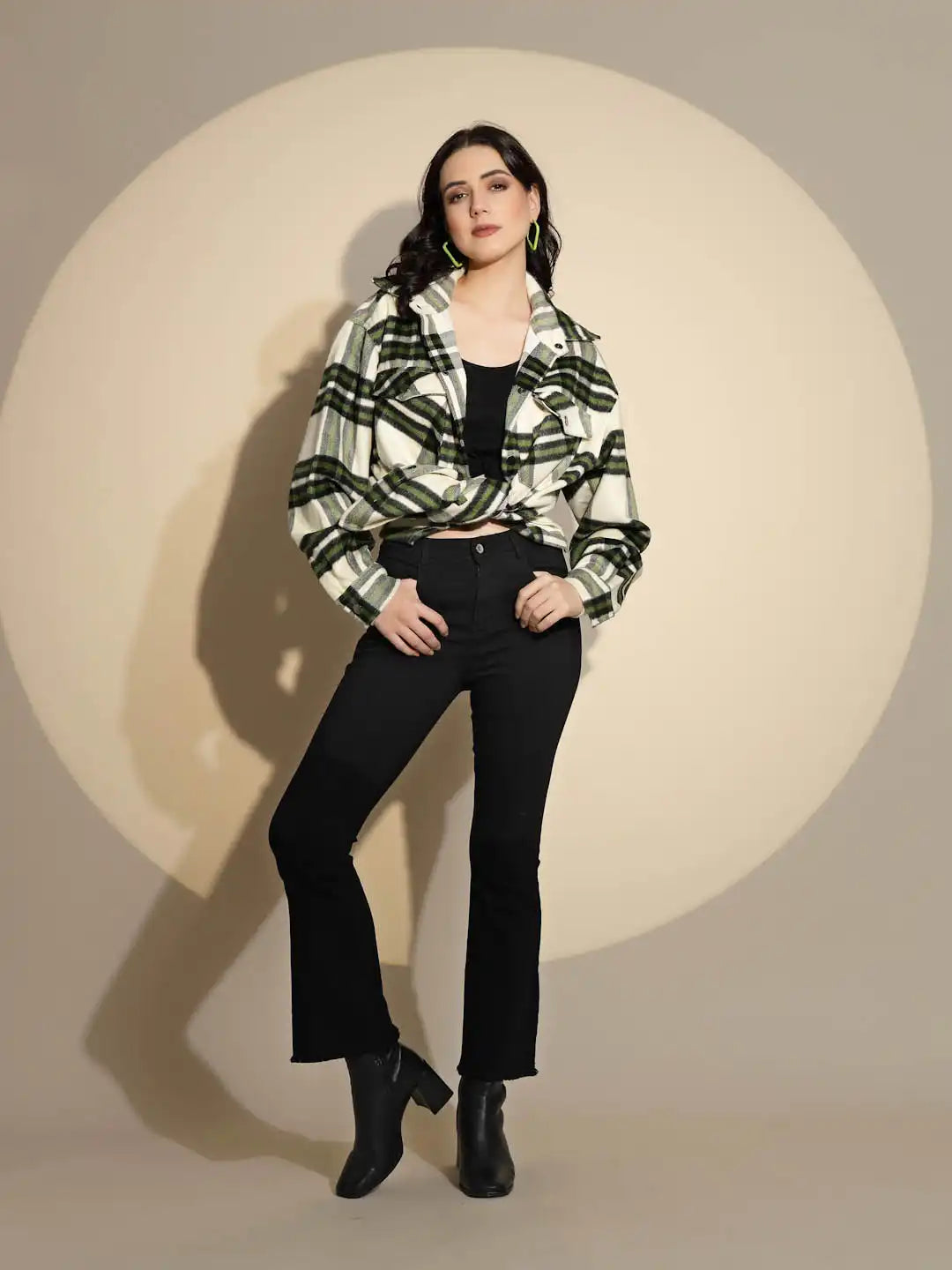 Women's Slim Fit Cotton Blend High Rise Black Jeans - Global Republic