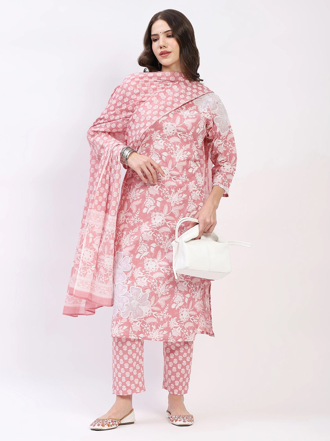 Floral Cotton Kurta Set - Global Republic