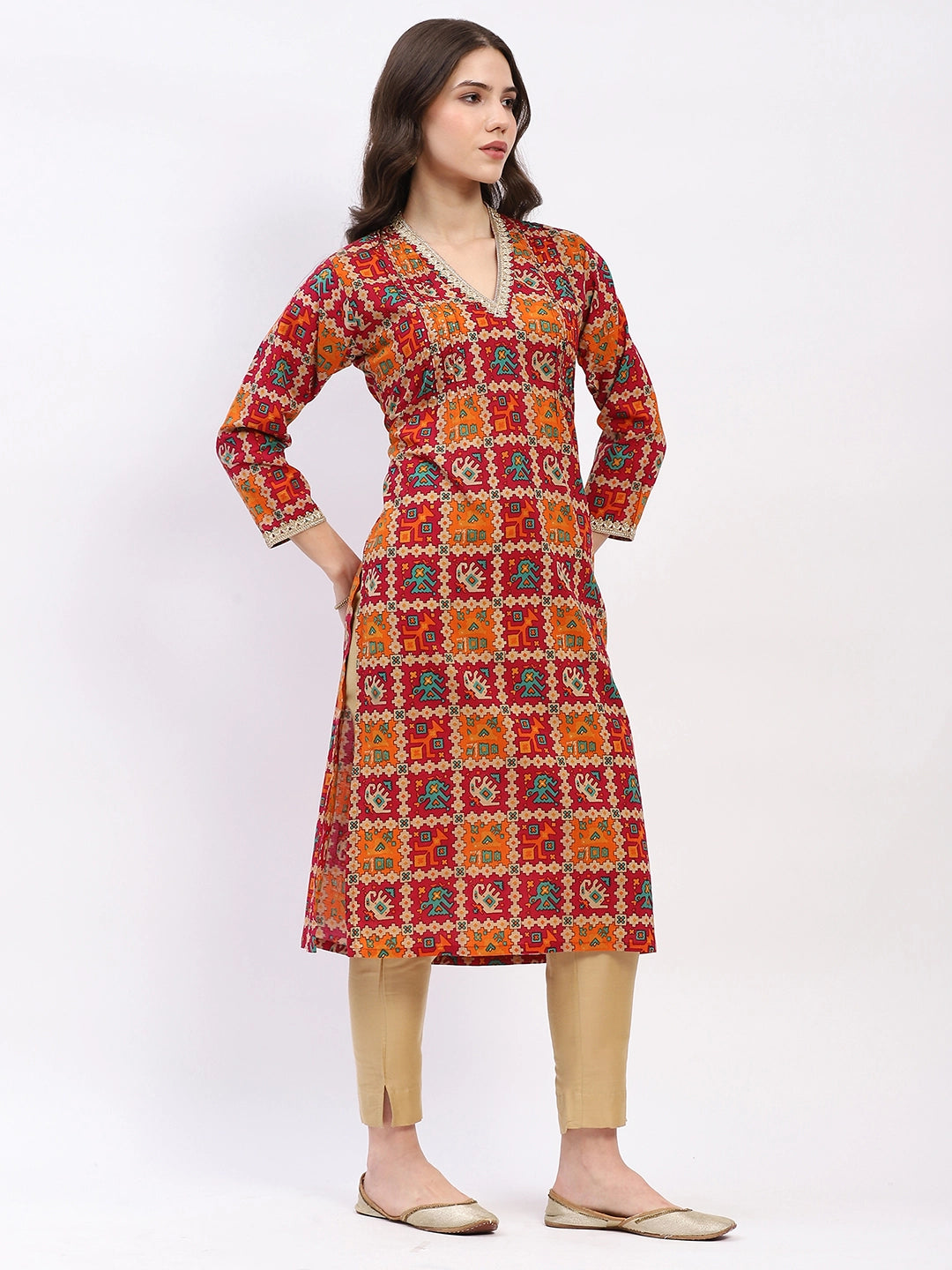 Printed Cotton Kurta - Global Republic