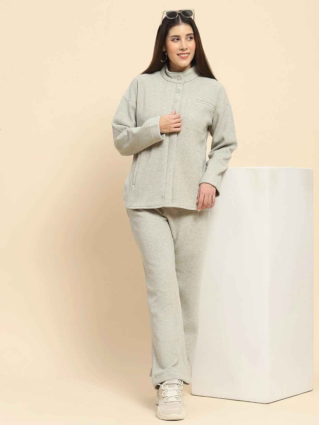 Pista Solid Relaxed Winter Nightsuit - Global Republic