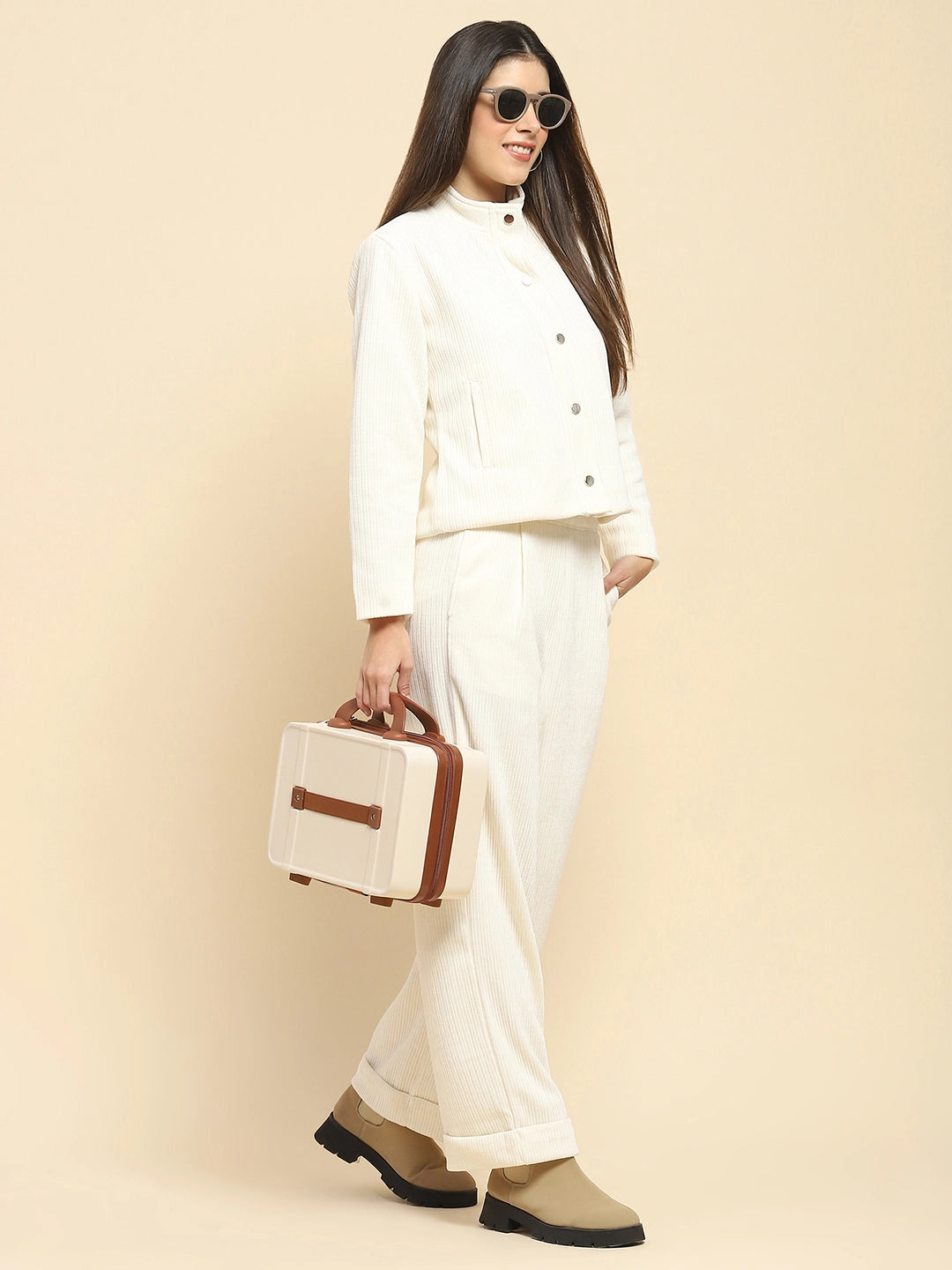 White Solid Loose Lower - Global Republic