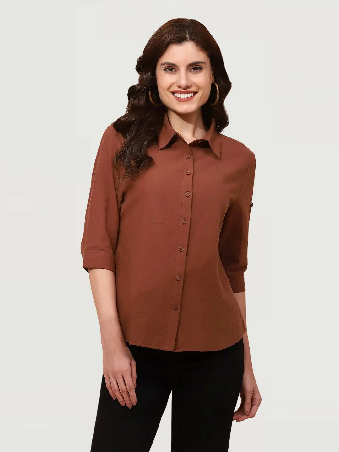 Mocha Cotton Formal Shirt - Global Republic