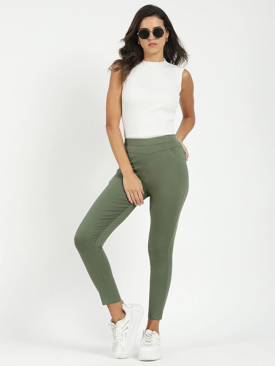 Green Ultra Stretchable Jegging - Global Republic
