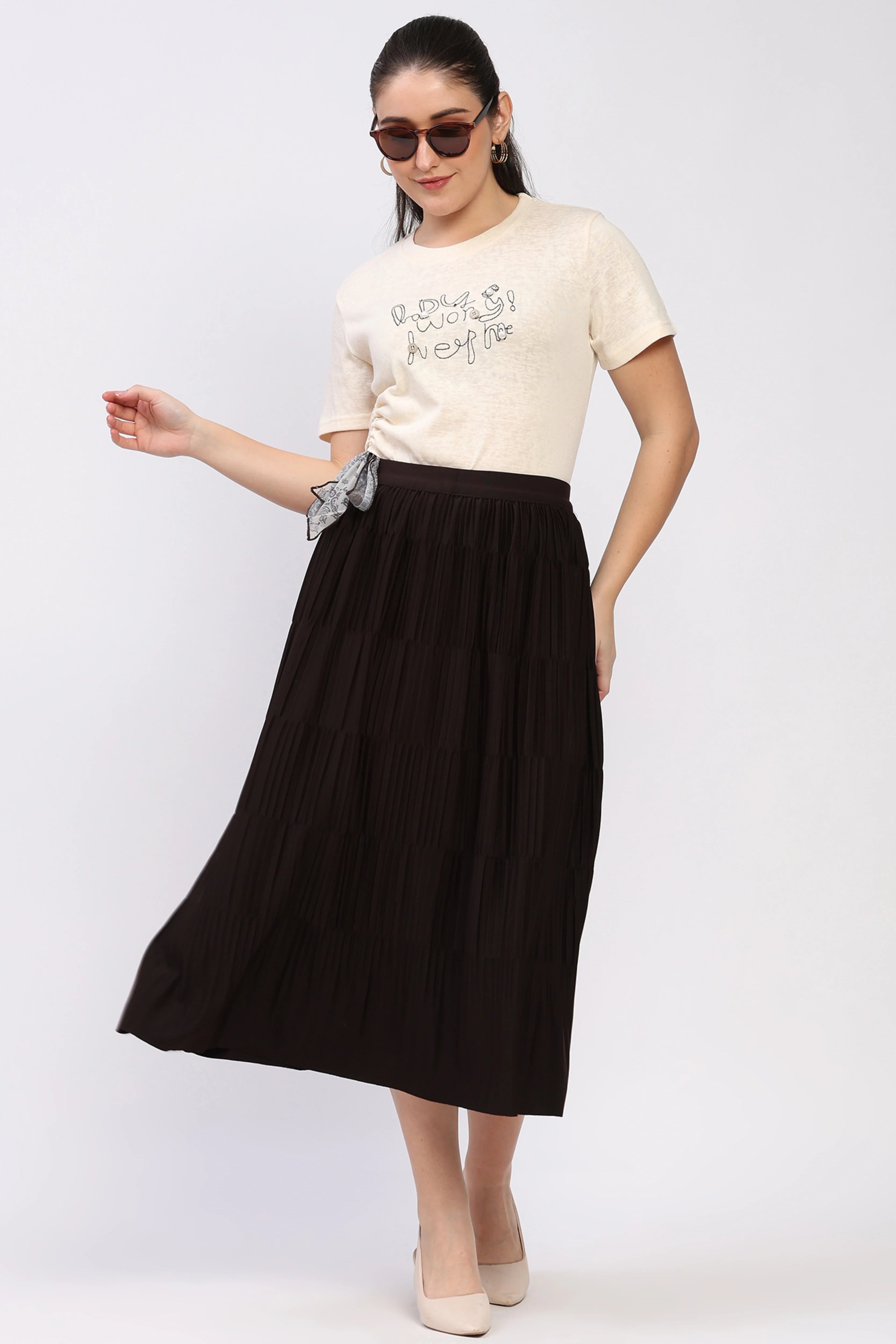 Cream Embellished Side-Tie Top-Global Republic