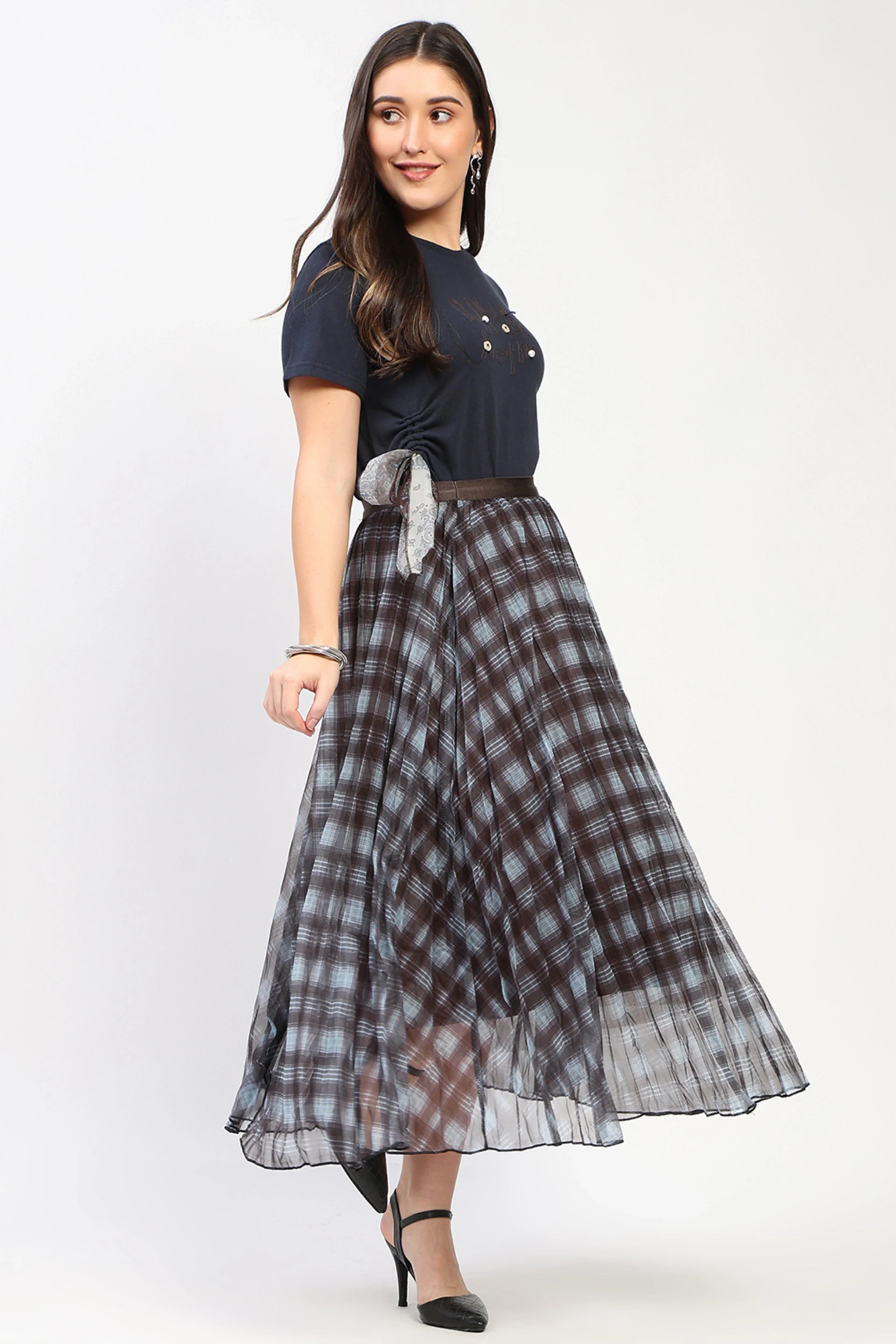 Navy Embellished Side-Tie Top-Global Republic