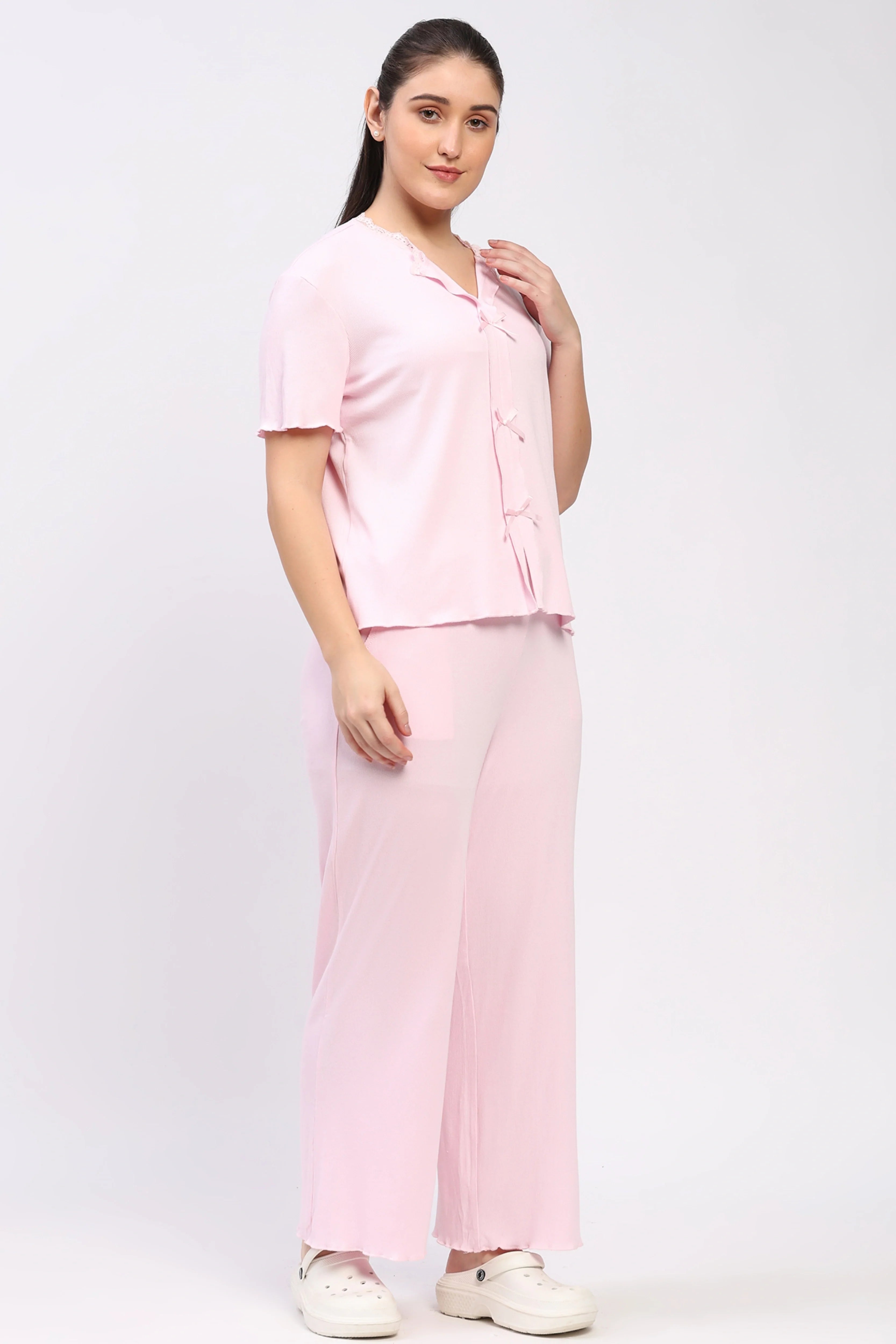 Baby Pink Nightsuit Set-Global Republic