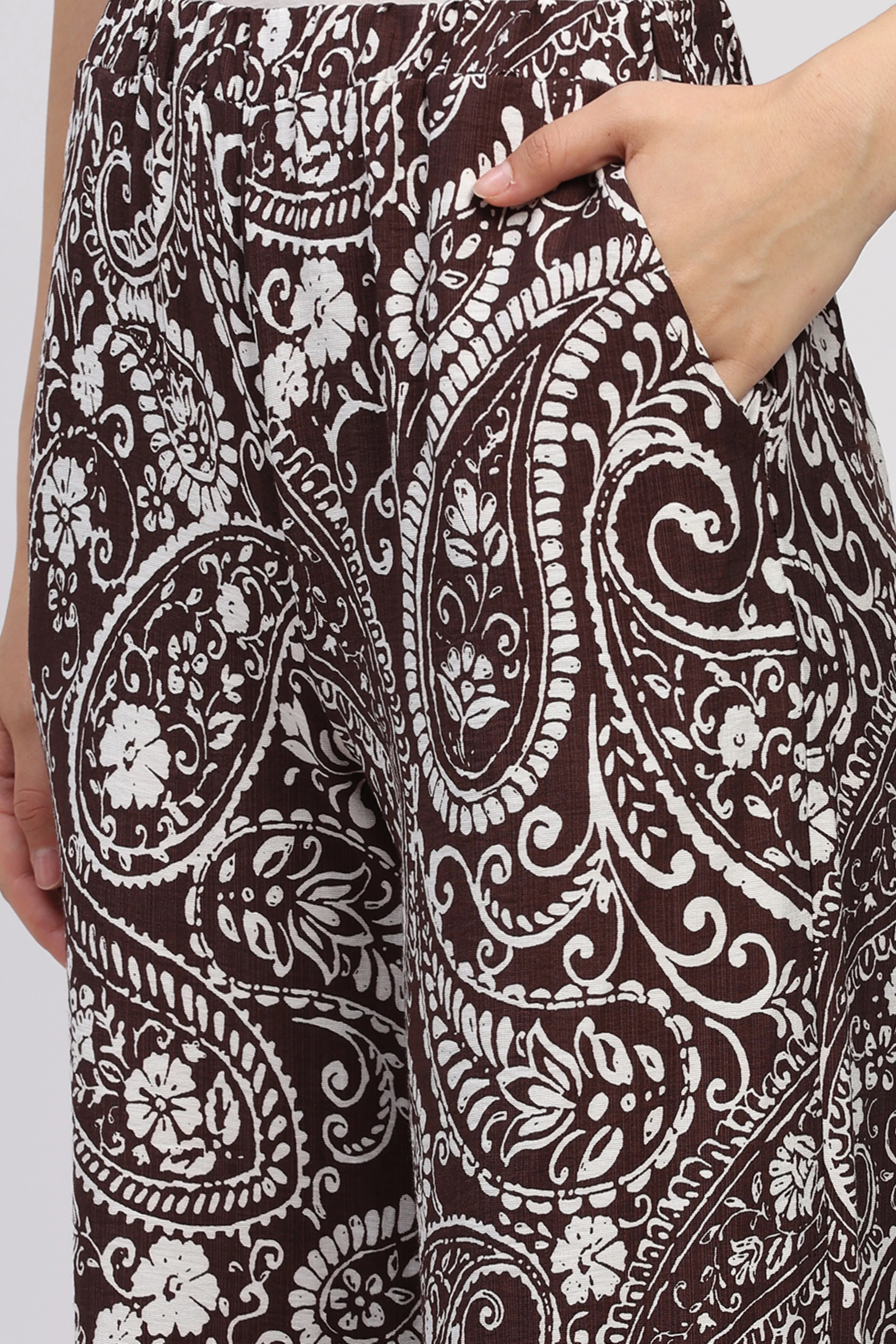 Coffee Brown Paisley Co-ord Set
