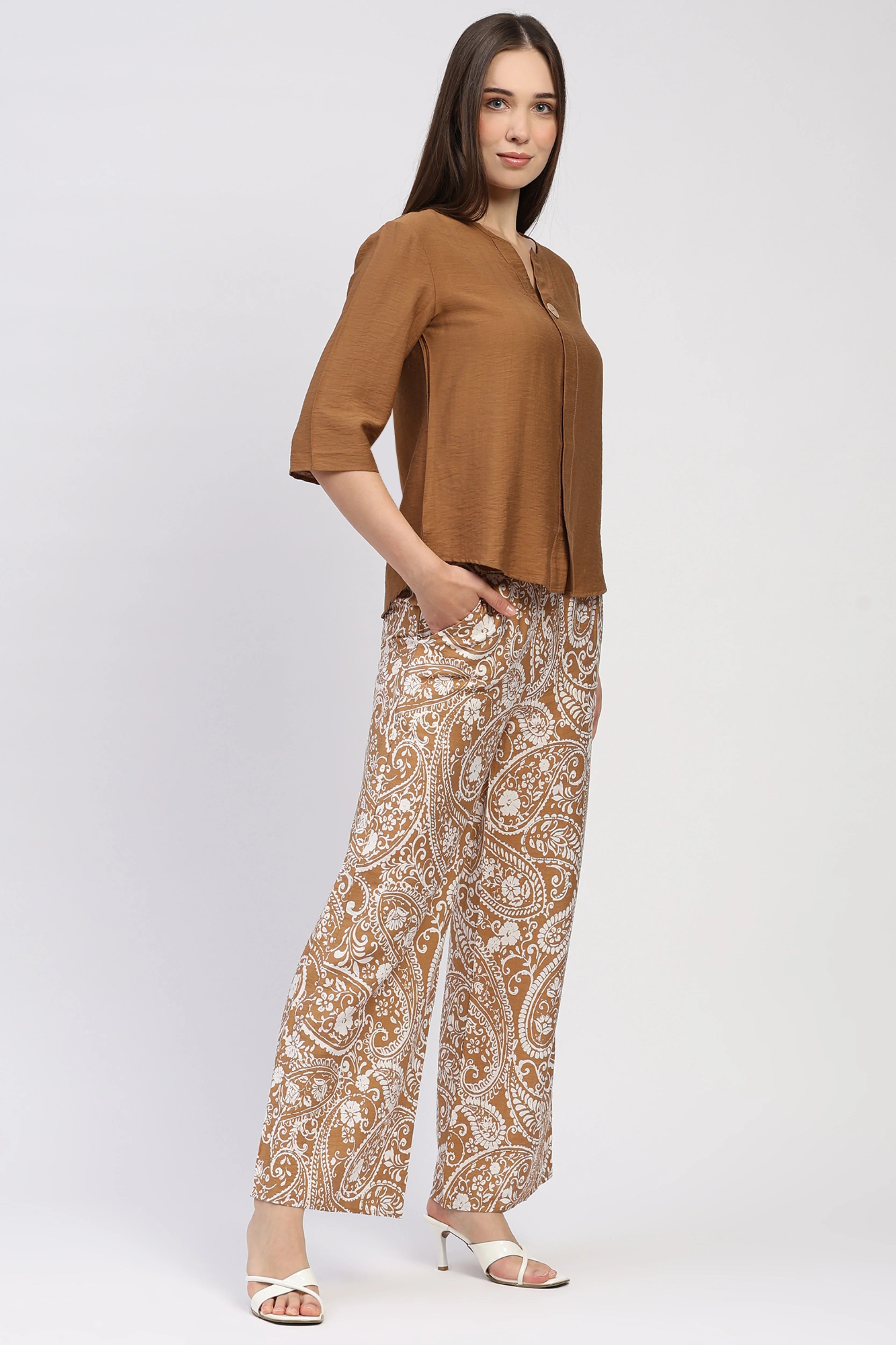 Light Brown Paisley Co-ord Set