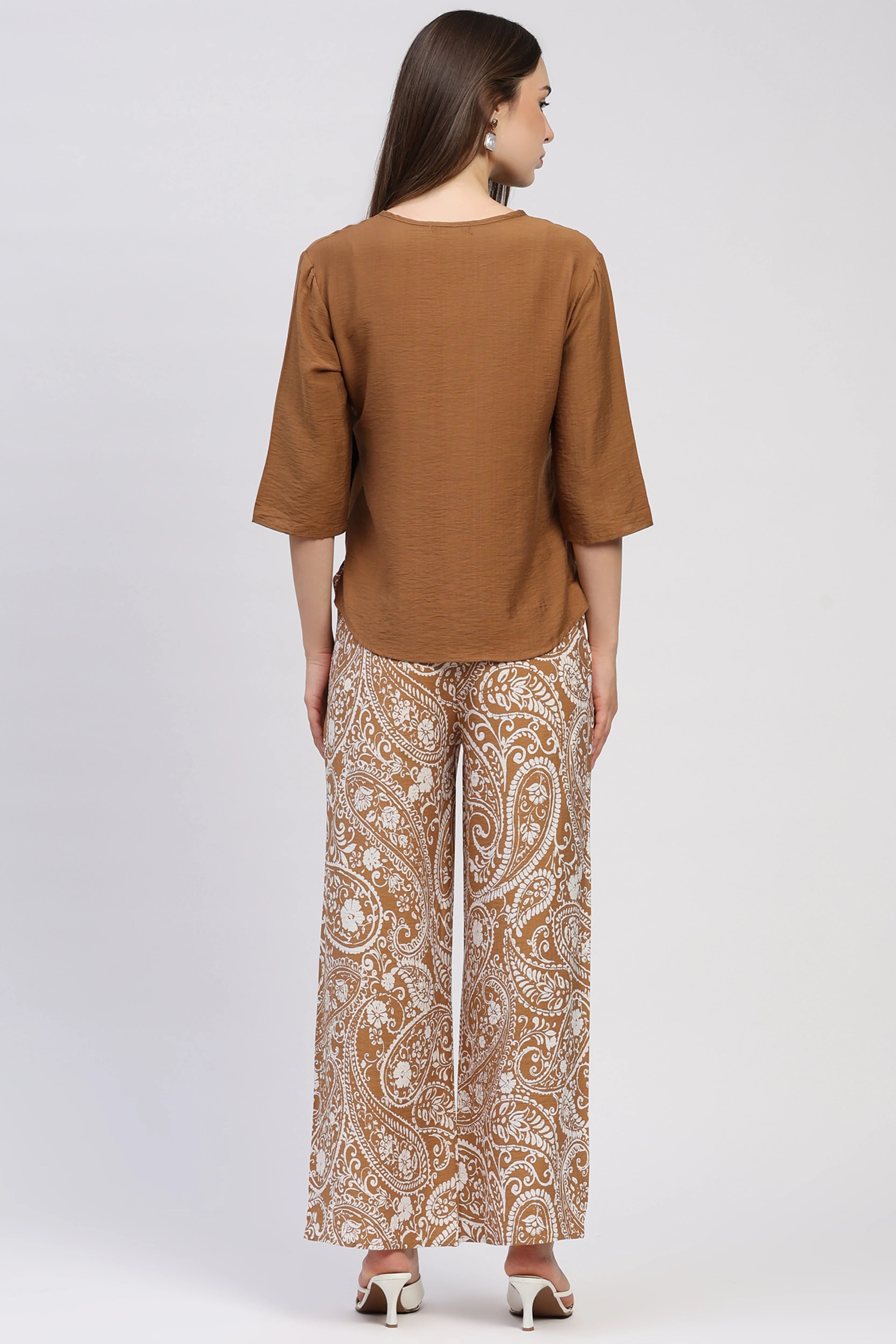 Light Brown Paisley Co-ord Set