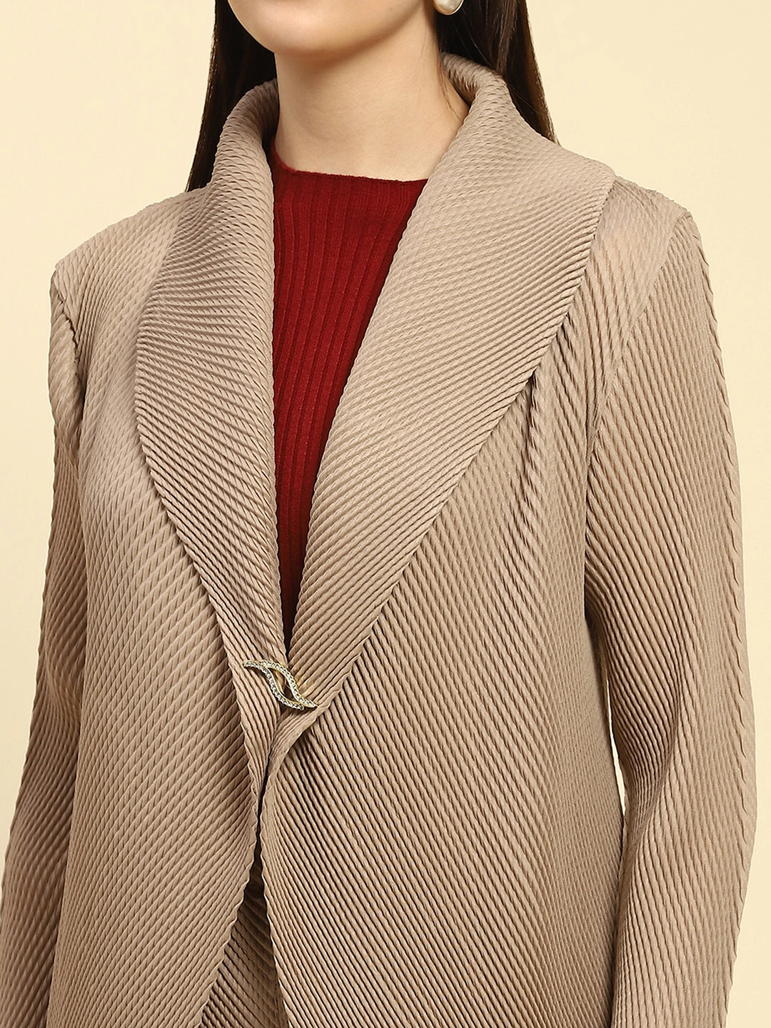 Beige Solid Co-ord Set - Global Republic