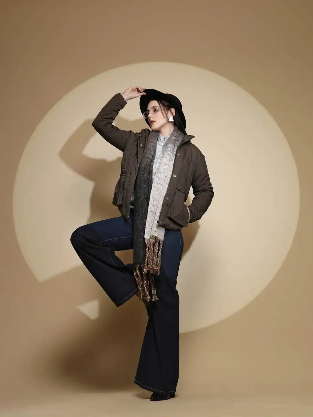 Olive Solid Puffer Jacket - Global Republic