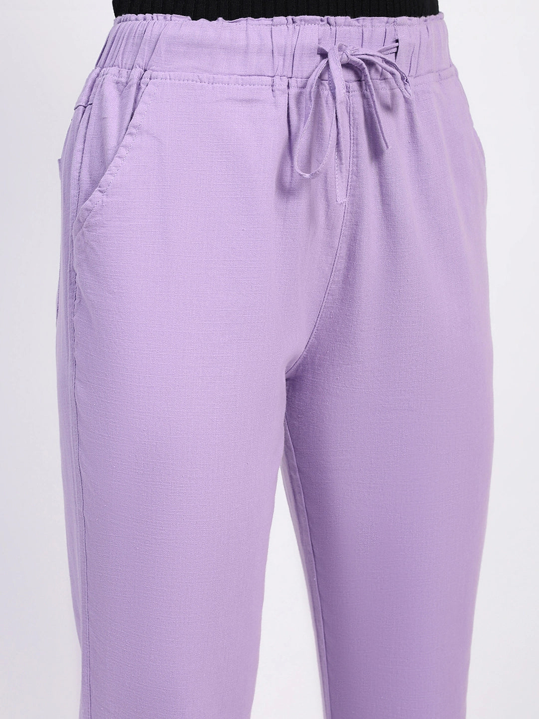 Lilac Cotton Ankle Length Lower - Global Republic