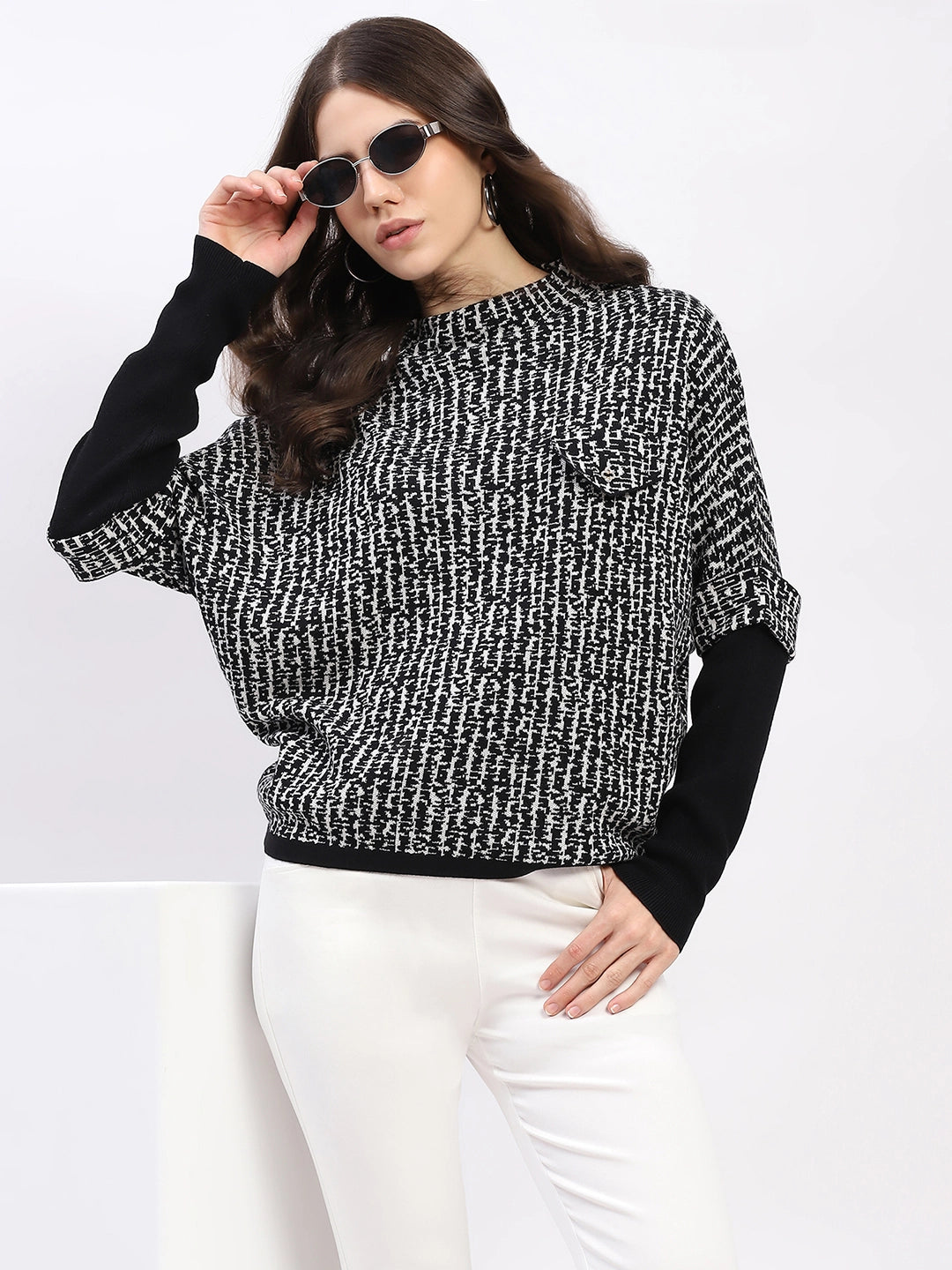 Monochrome Wool-Blend Pullover - Global Republic