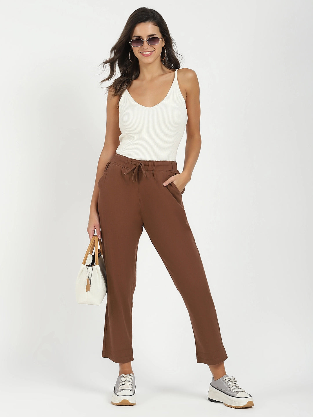 Mocha Cotton Regular Fit Lower - Global Republic