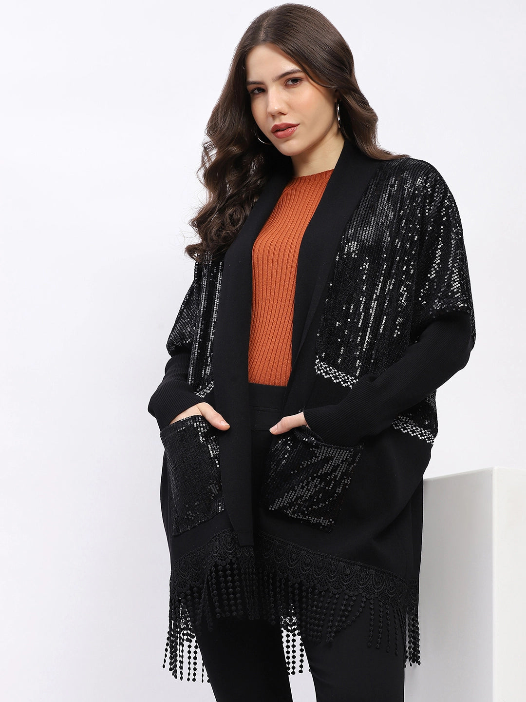 Winter Sequined Party Shrug - Global Republic