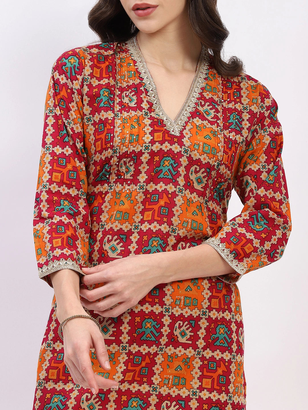 Printed Cotton Kurta - Global Republic