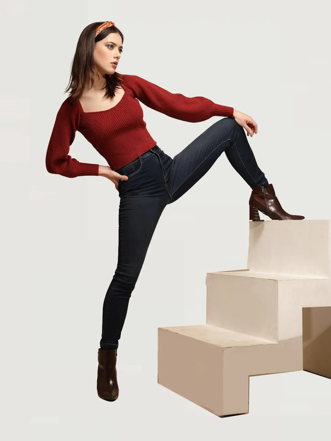 Blue Slim fit High Rise Jeans - Global Republic