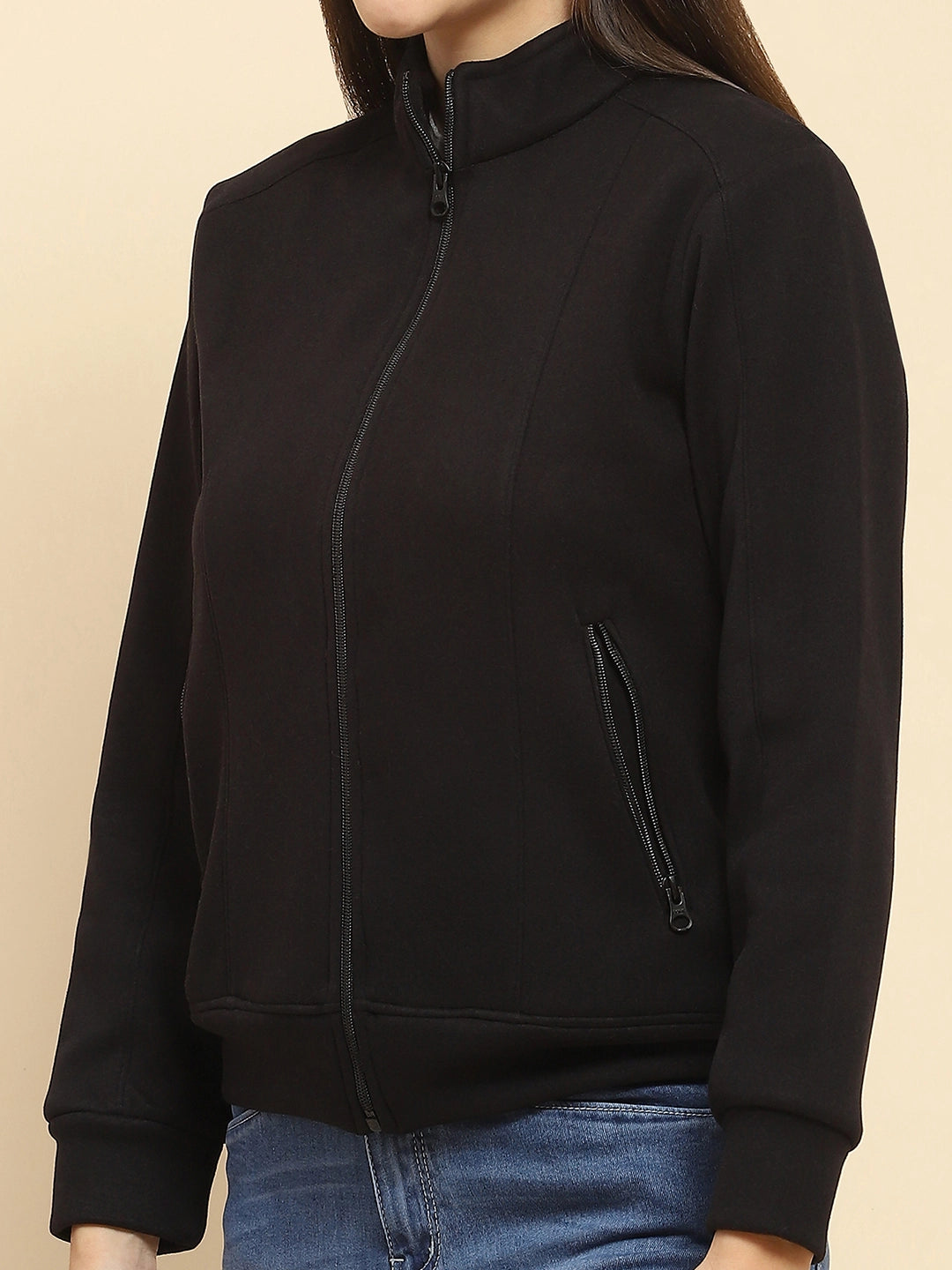 Black Solid Sweatshirt - Global Republic