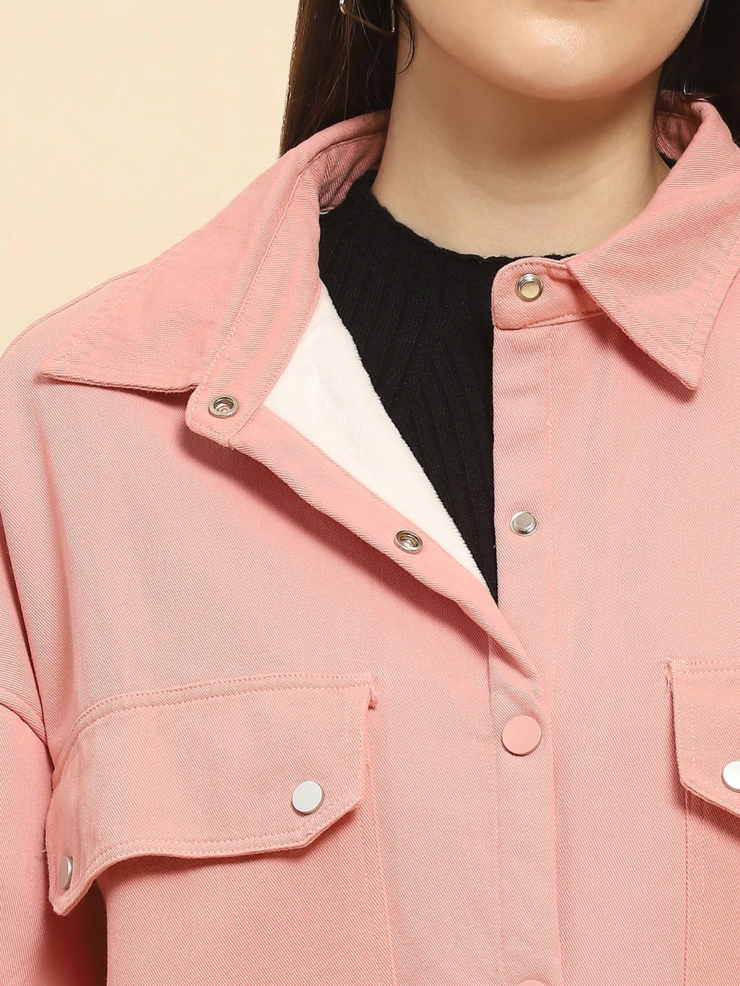 Pink Oversized Fleece Winter Shacket - Global Republic