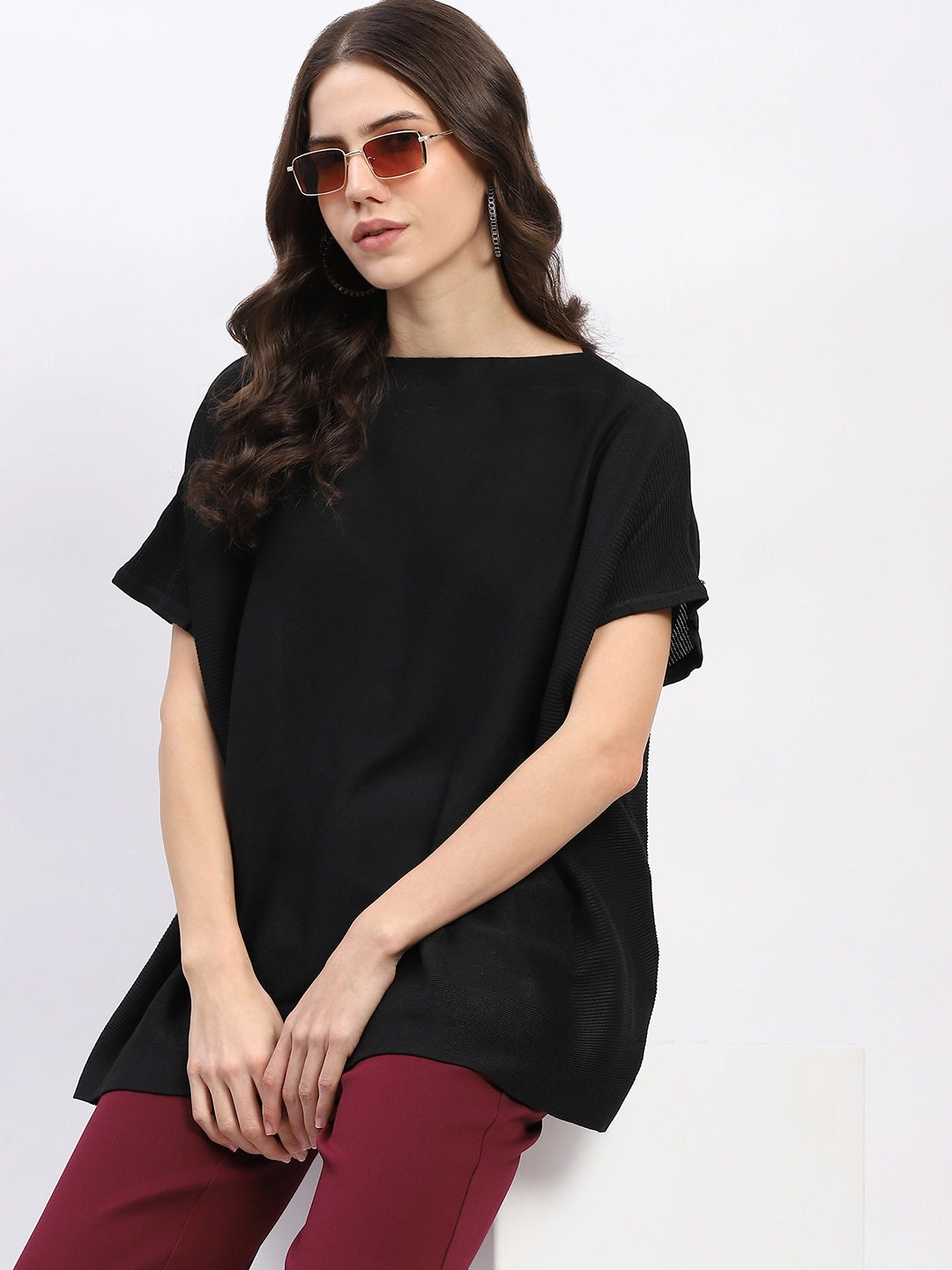 Kaftan-Style Cotton-Blend Top - Global Republic