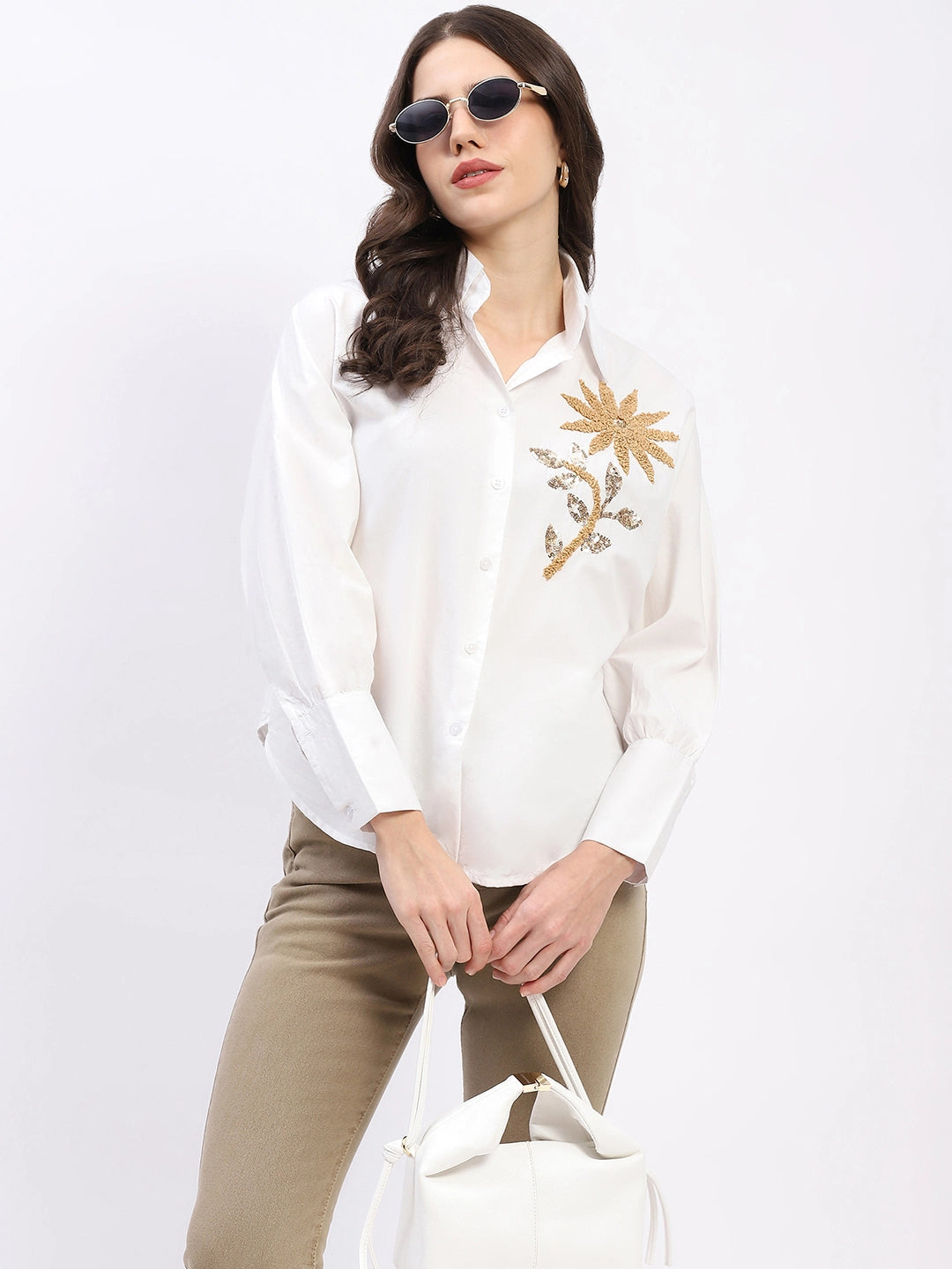 Embellished Cotton Shirt Top - Global Republic