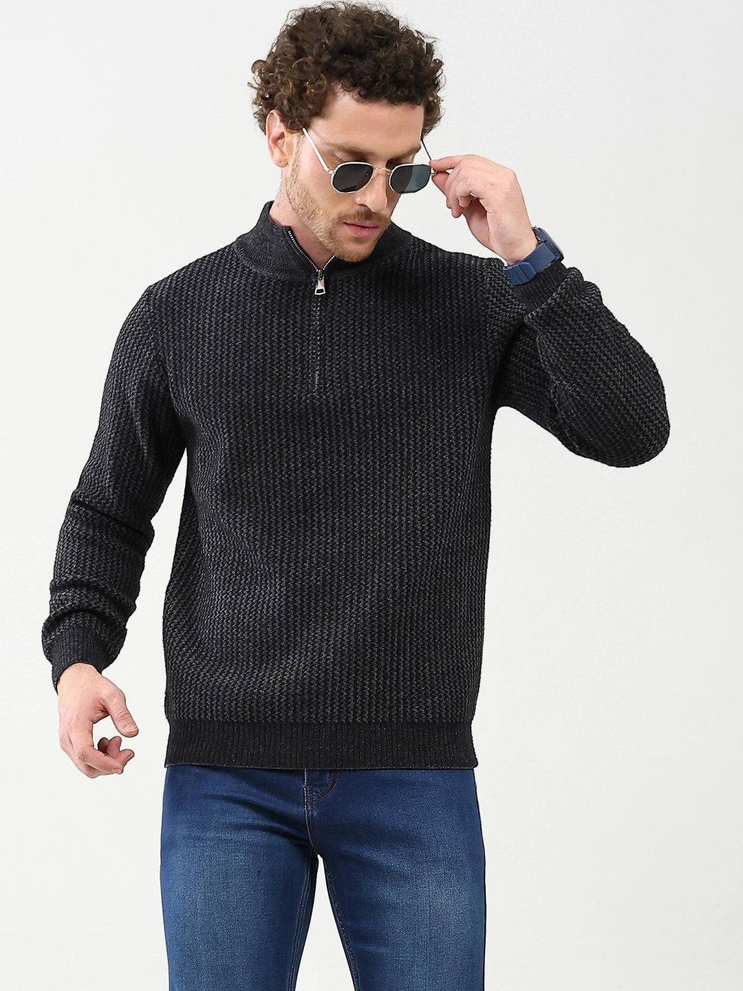 Woven Pattern Winter Pullover - Global Republic