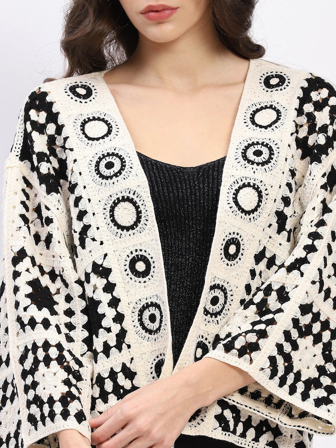 Geometric Crochet Shrug - Global Republic