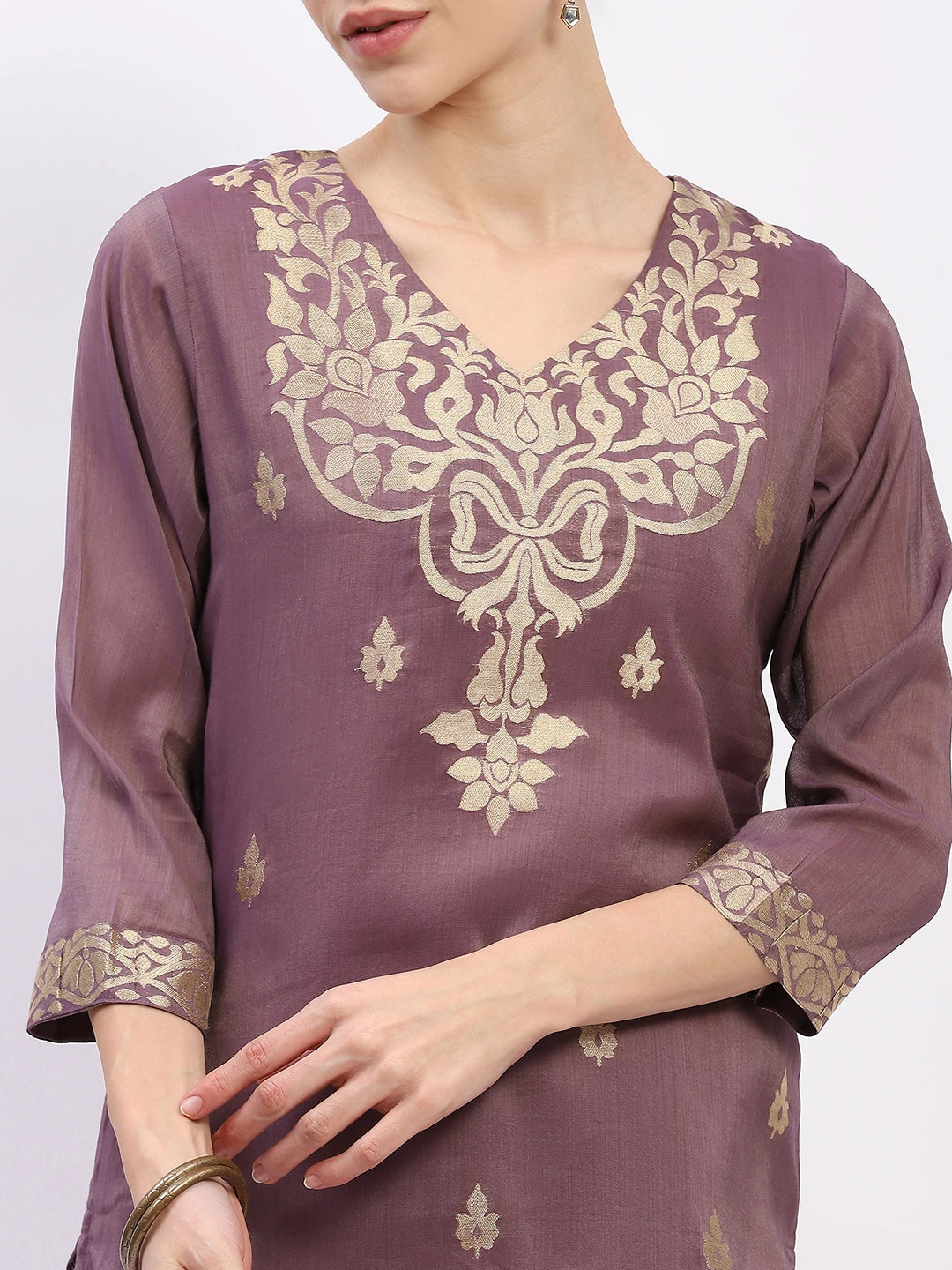 Festive Chanderi Ethnic Suit Set - Global Republic