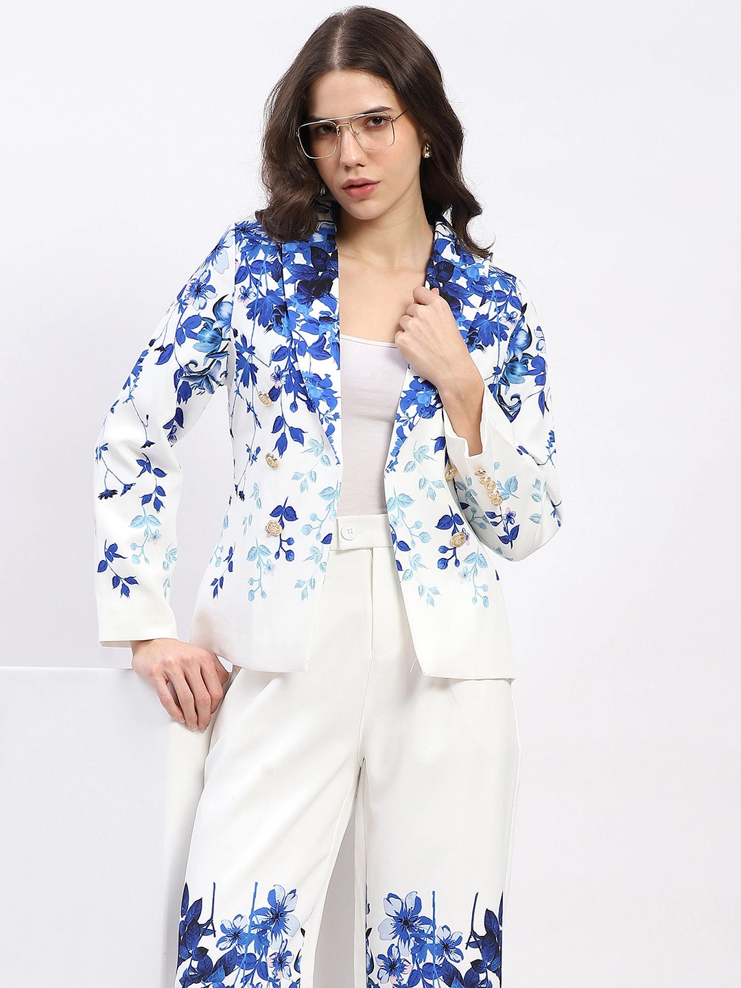 Floral Placement Print Coat - Global Republic