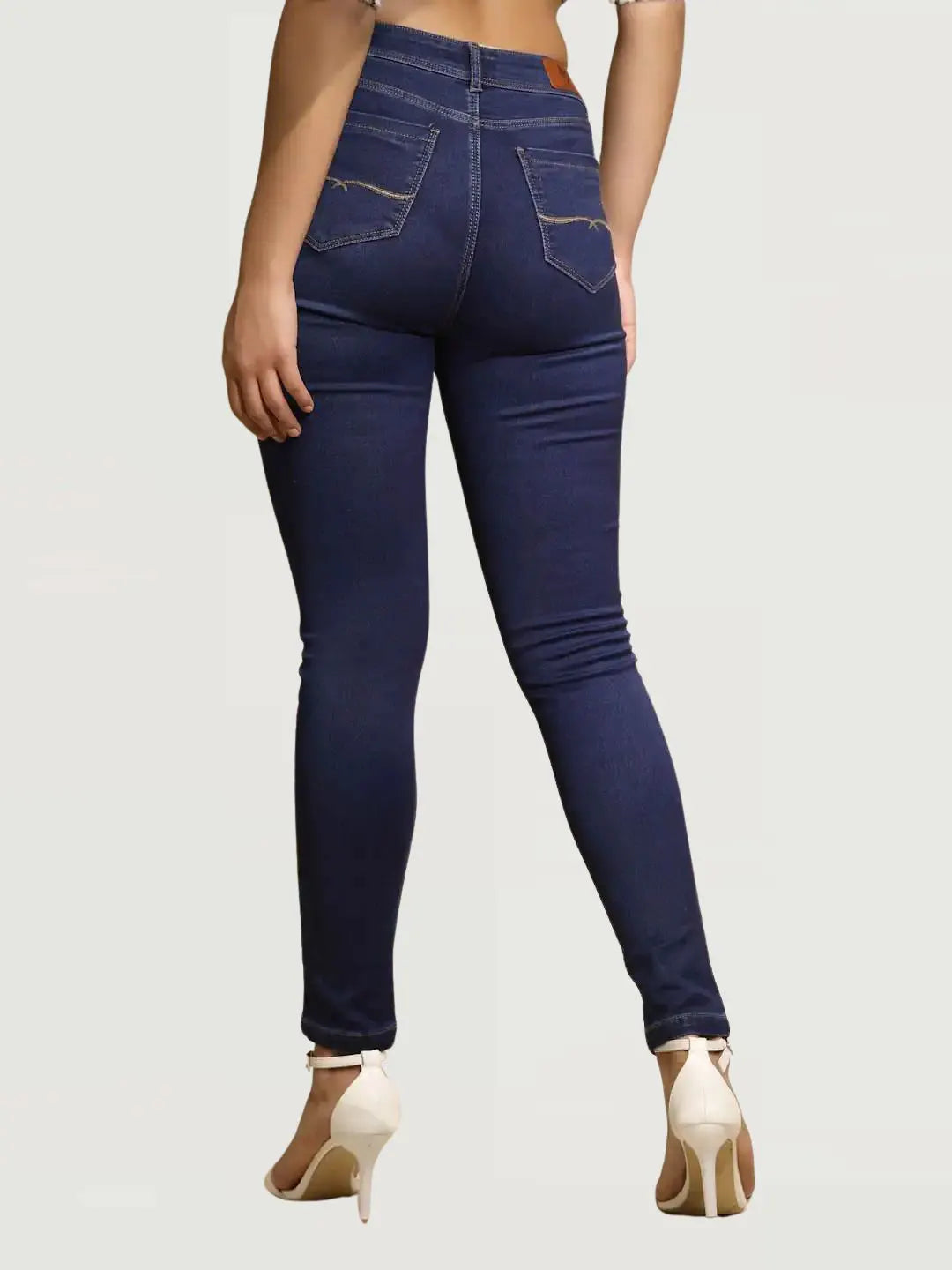 Blue High Rise Slim Fit Jeans - Global Republic