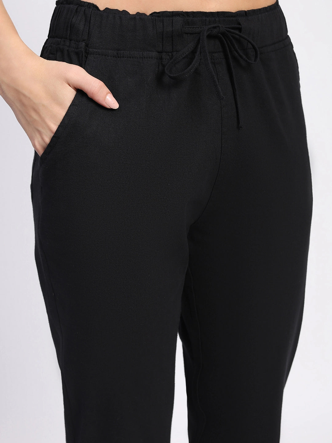 Regular Fit Black Lower With Pockets - Global Republic