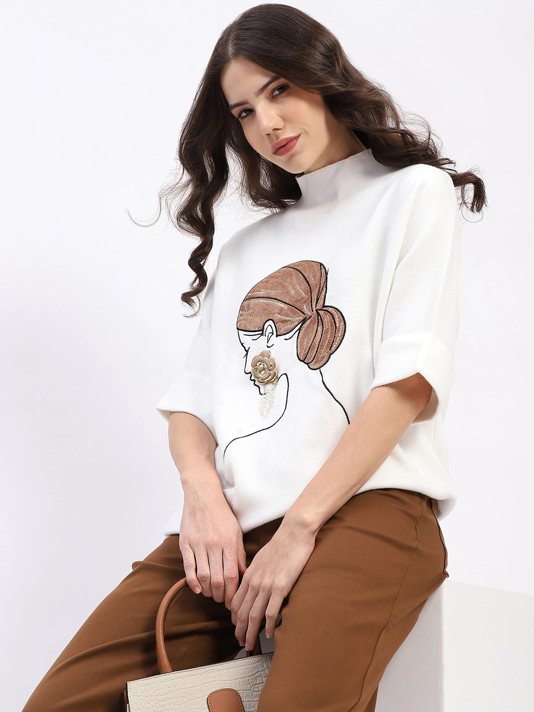 Embroidered Kimono-Sleeve Pullover - Global Republic