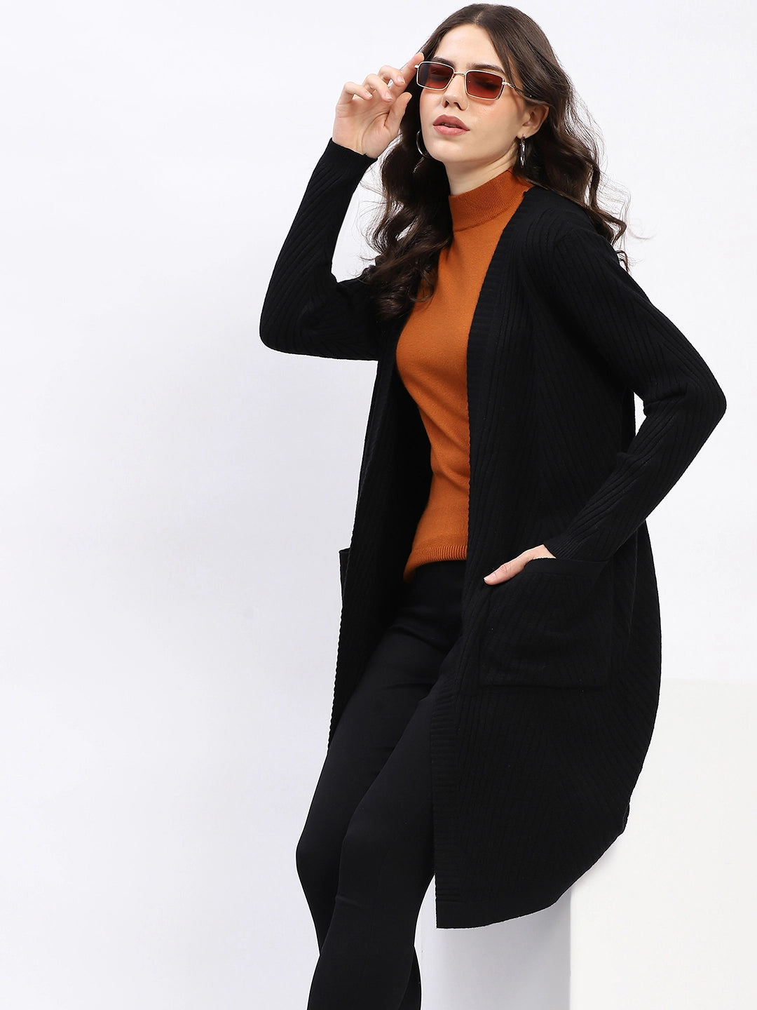 Chevron Elegance Longline Shrug - Global Republic