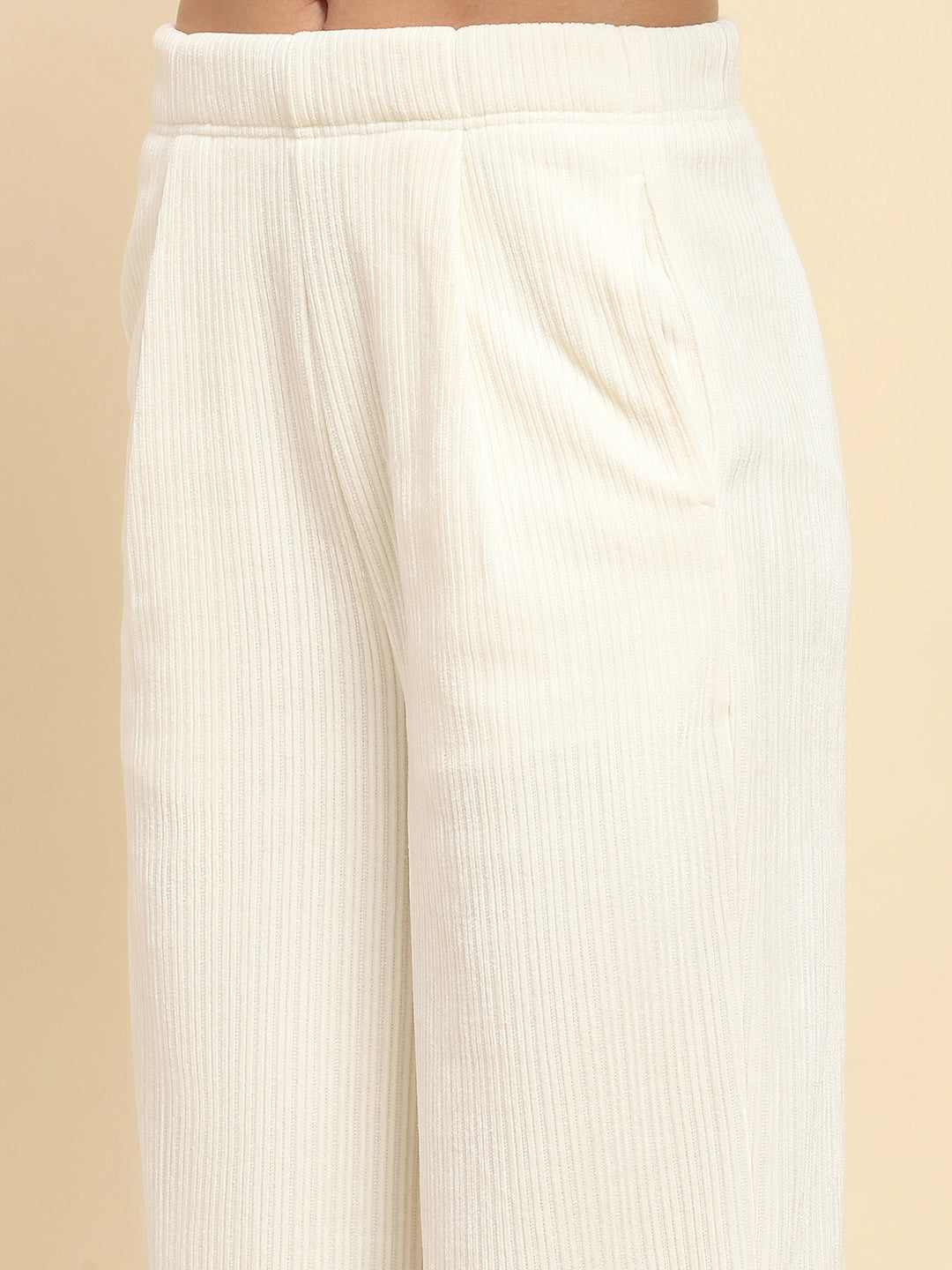 White Solid Loose Lower - Global Republic