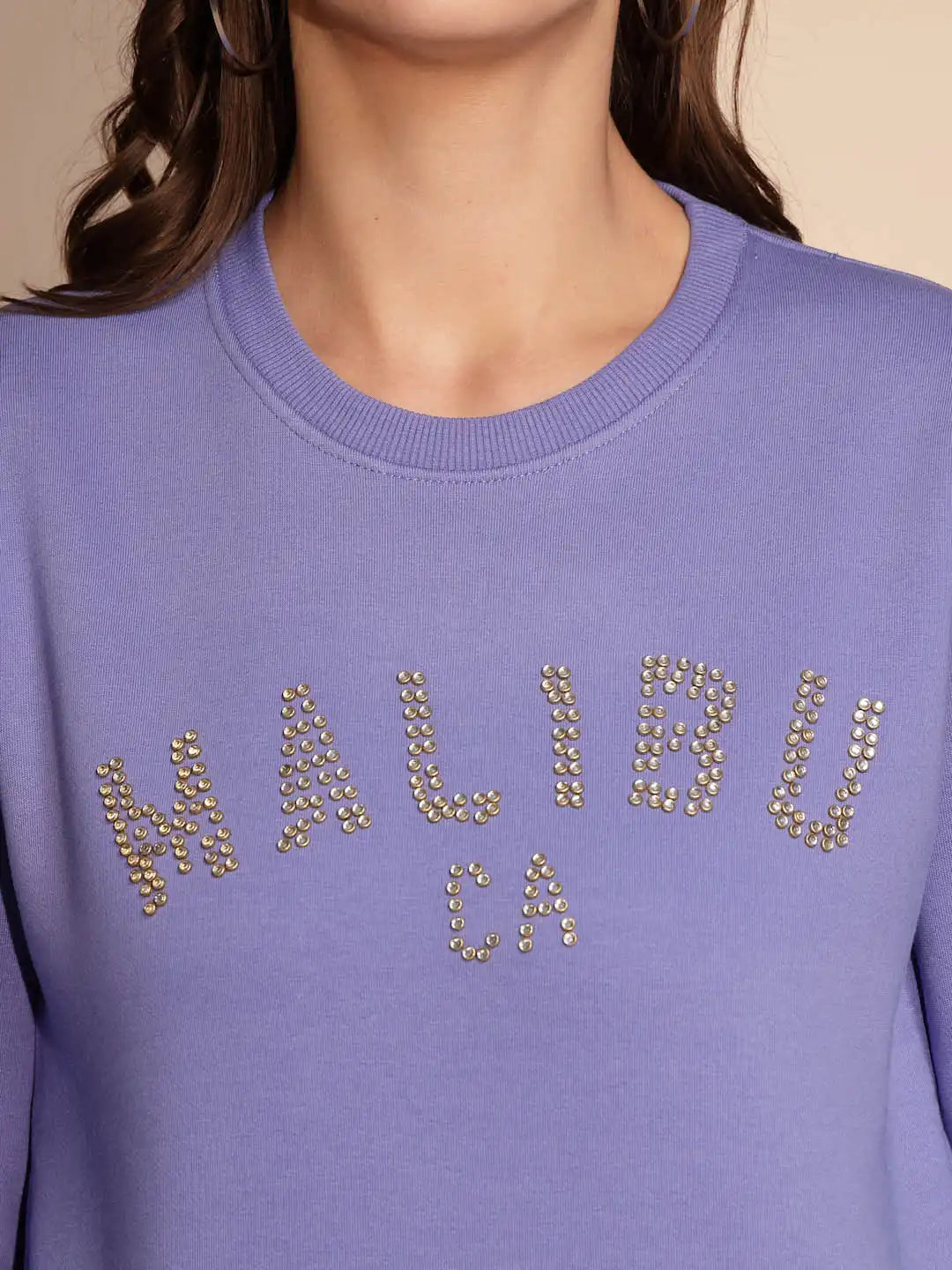 Blue Solid Hosiery Sweatshirt - Global Republic