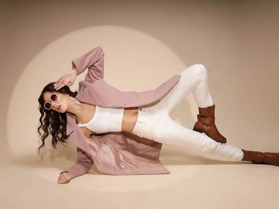 Women's Solid Full Sleeve Pink Long Coat - Global Republic