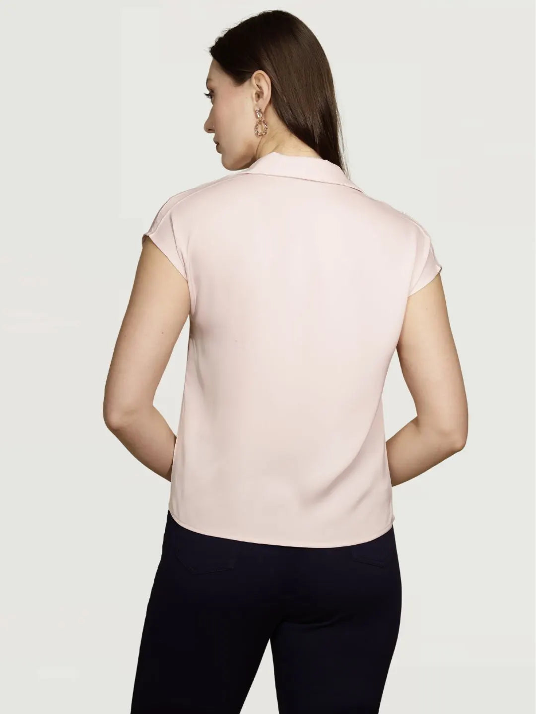 Pastel Pink Satin Loose Formal Shirt - Global Republic