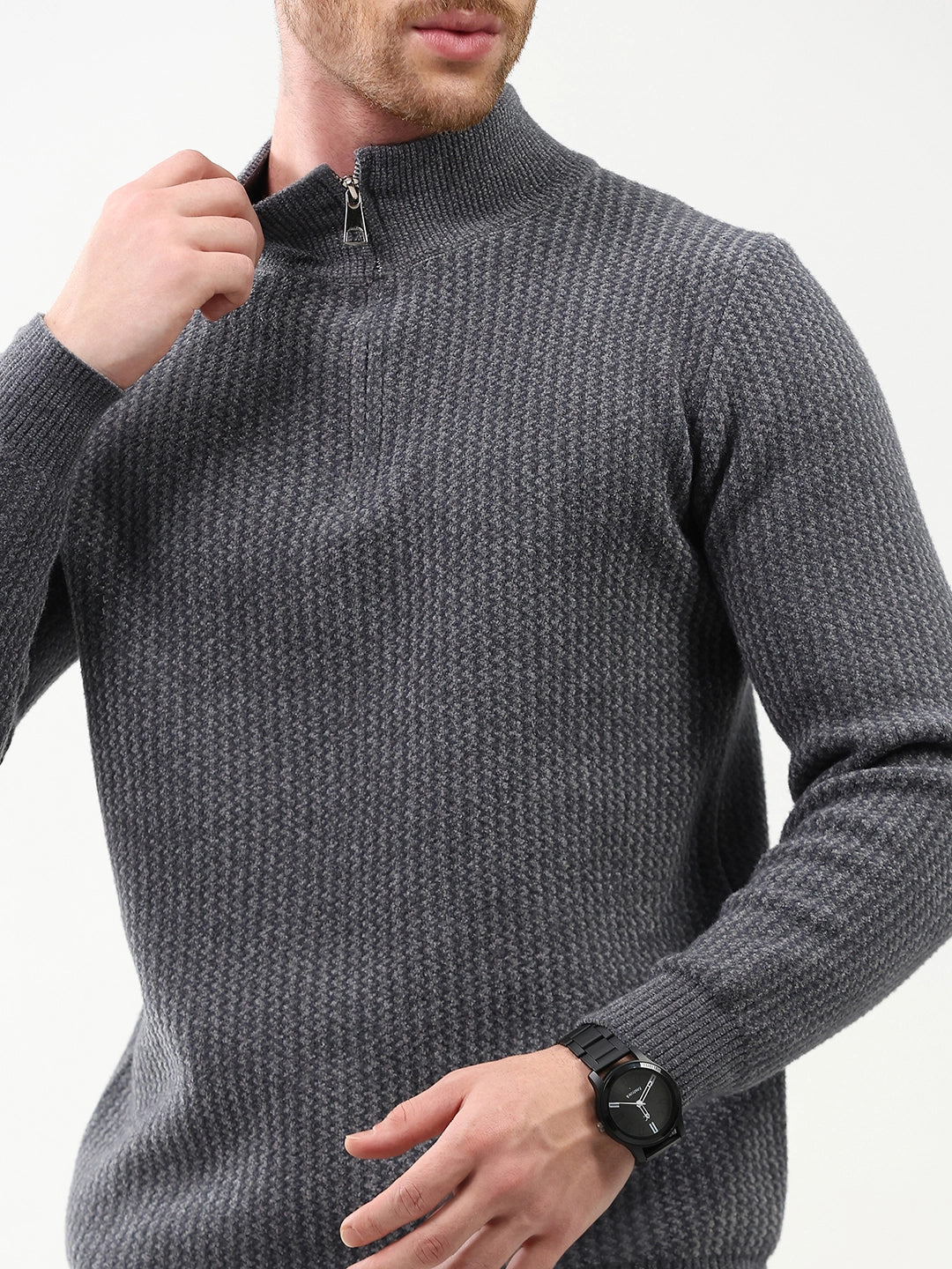 Woven Pattern Winter Pullover - Global Republic