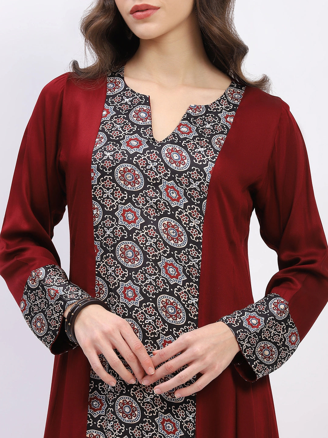 Maroon Modal Kurta Set - Global Republic